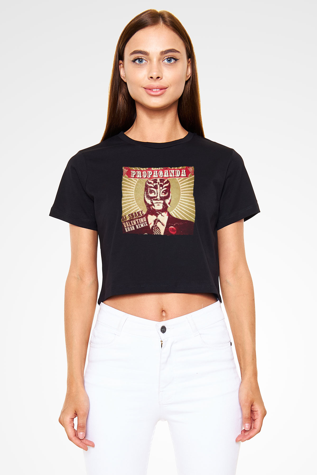 Snake Siyah  Crop Top Tişört
