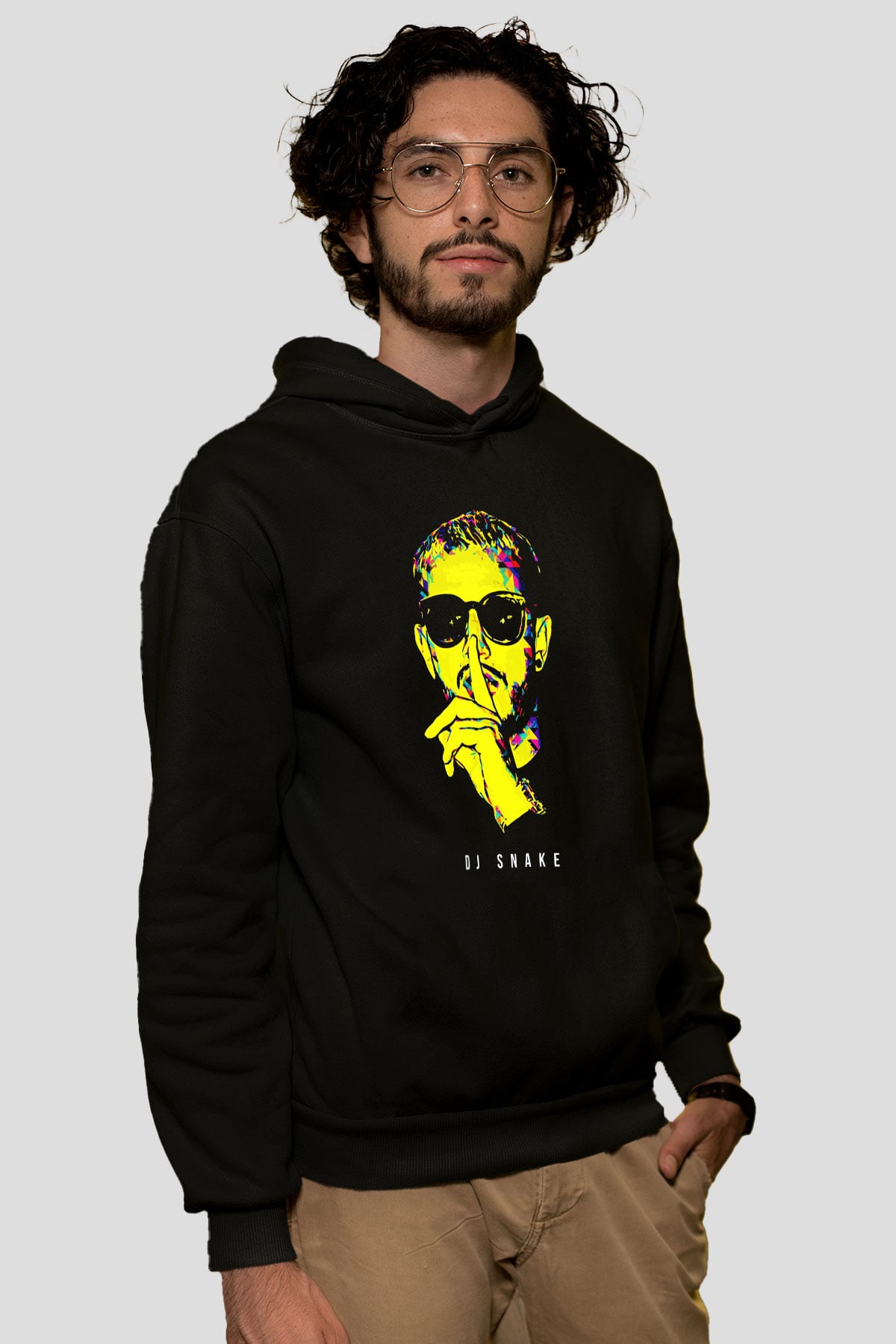 Snake Siyah Unisex Kapüşonlu Sweatshirt