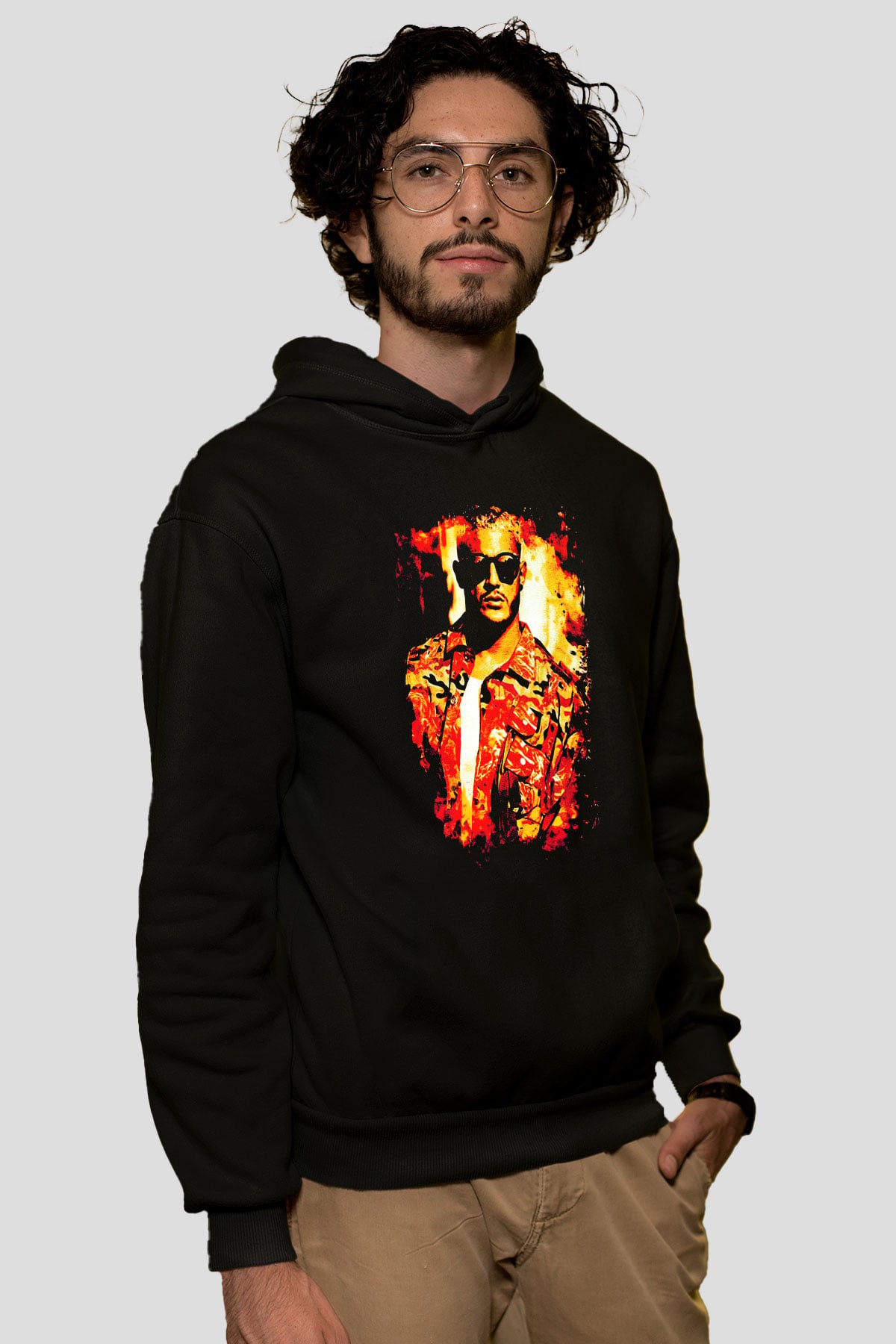 Snake Siyah Unisex Kapüşonlu Sweatshirt