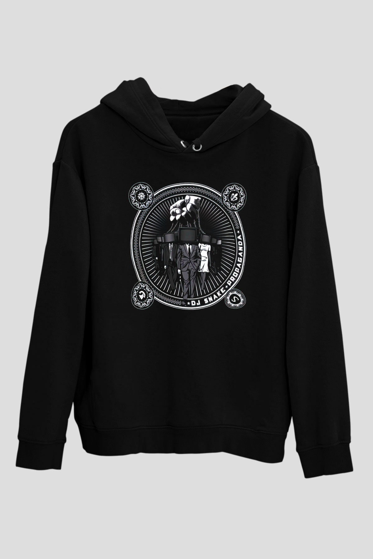 Snake Siyah Unisex Kapüşonlu Sweatshirt