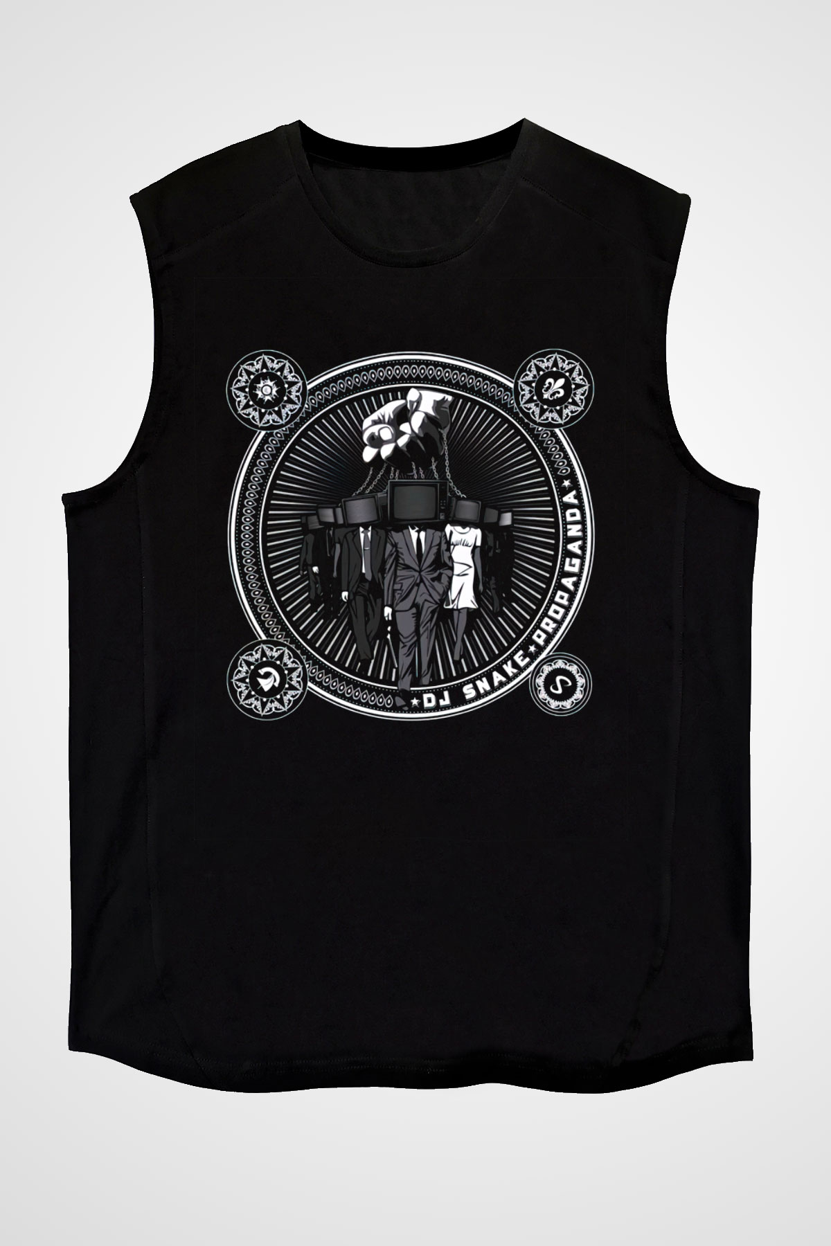 Snake Siyah Unisex Kolsuz Tişört