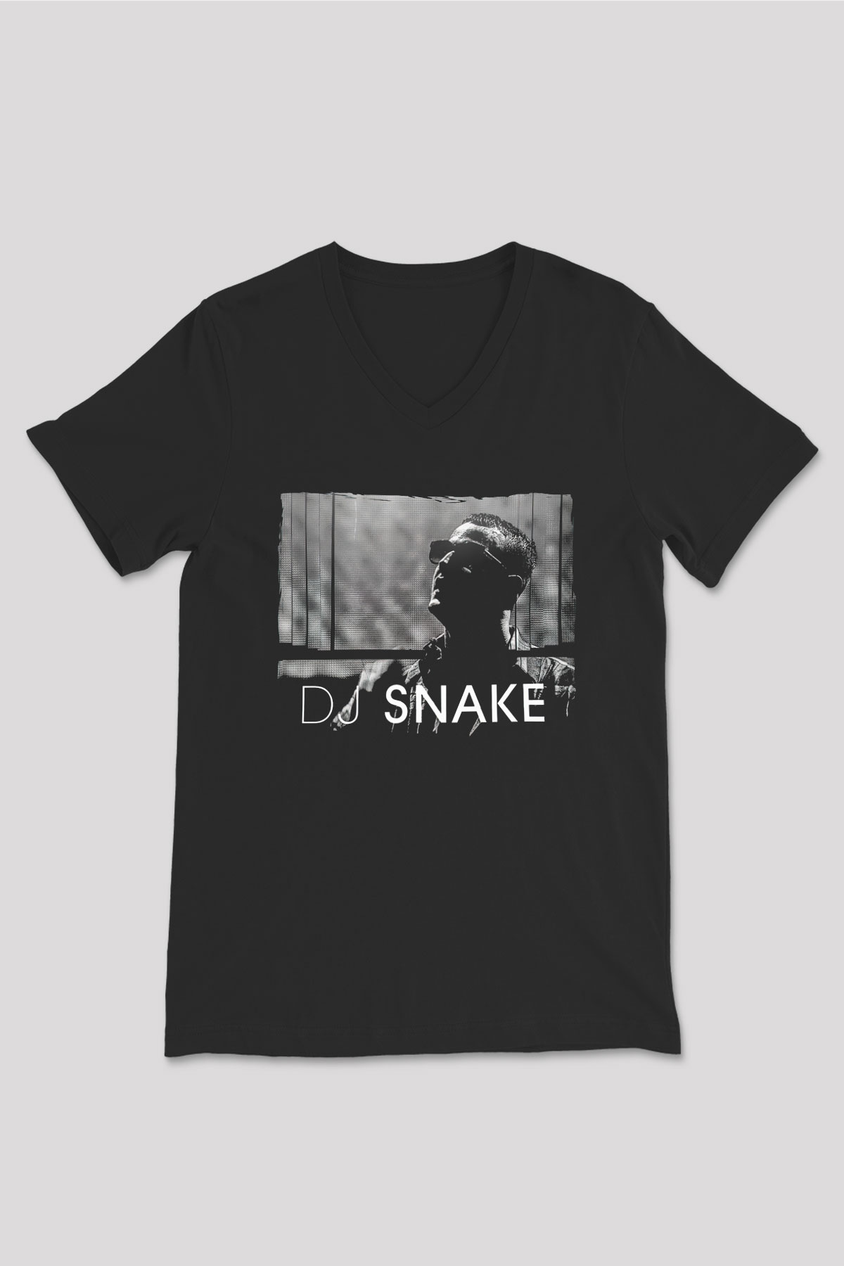 Snake Siyah Unisex V Yaka Tişört