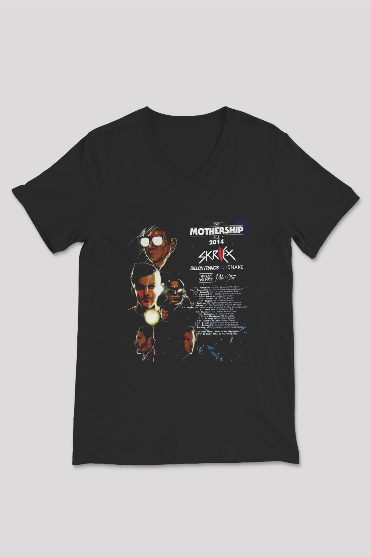 Snake Siyah Unisex V Yaka Tişört