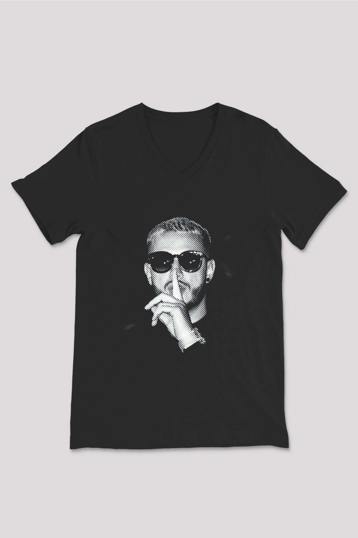 Snake Siyah Unisex V Yaka Tişört