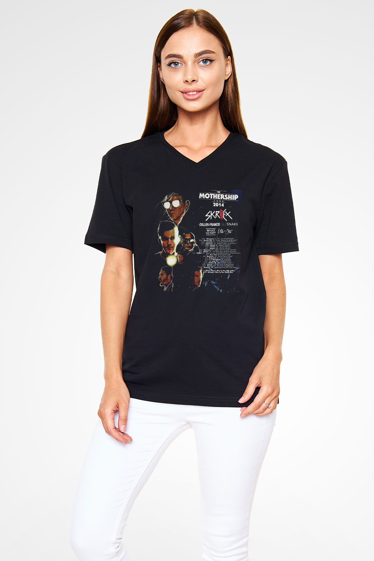 Snake Siyah Unisex V Yaka Tişört