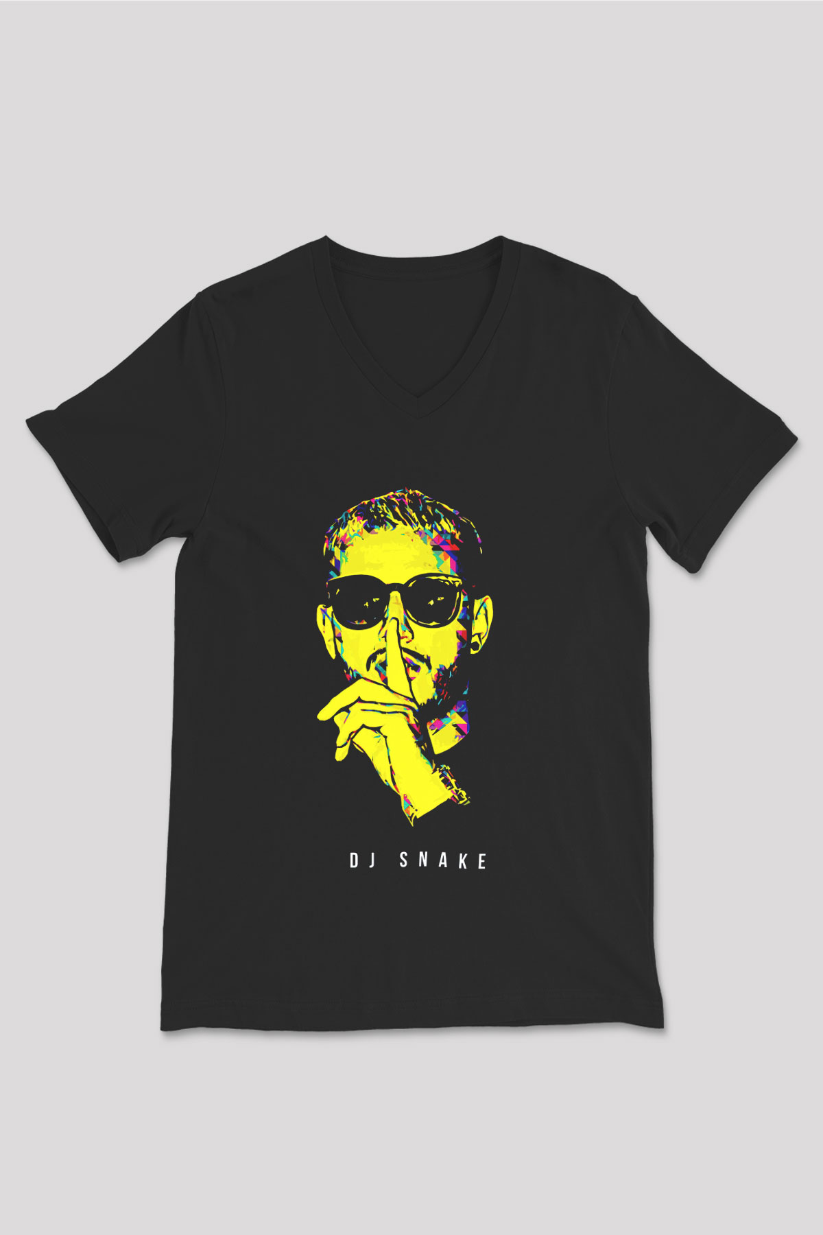 Snake Siyah Unisex V Yaka Tişört