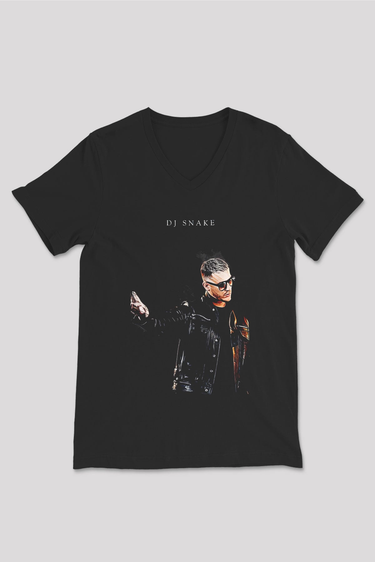 Snake Siyah Unisex V Yaka Tişört