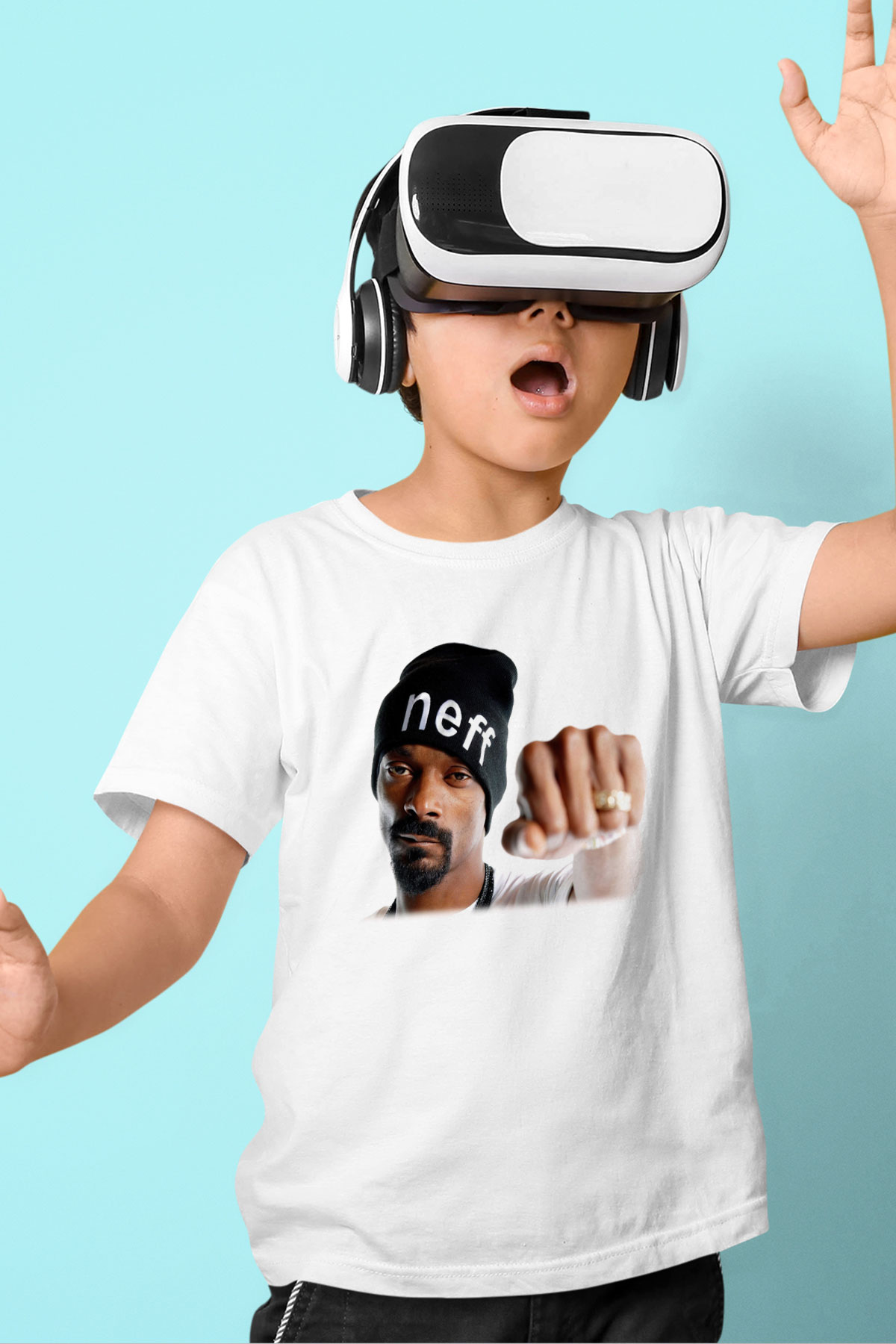Snoop Dogg Baskılı Beyaz Unisex Çocuk Tişört