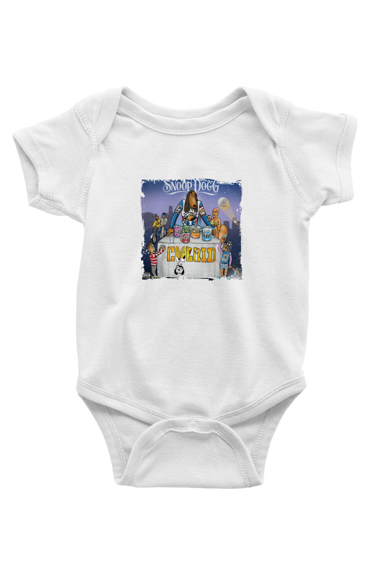 Snoop Dogg Baskılı Unisex Beyaz Bebek Body - Zıbın