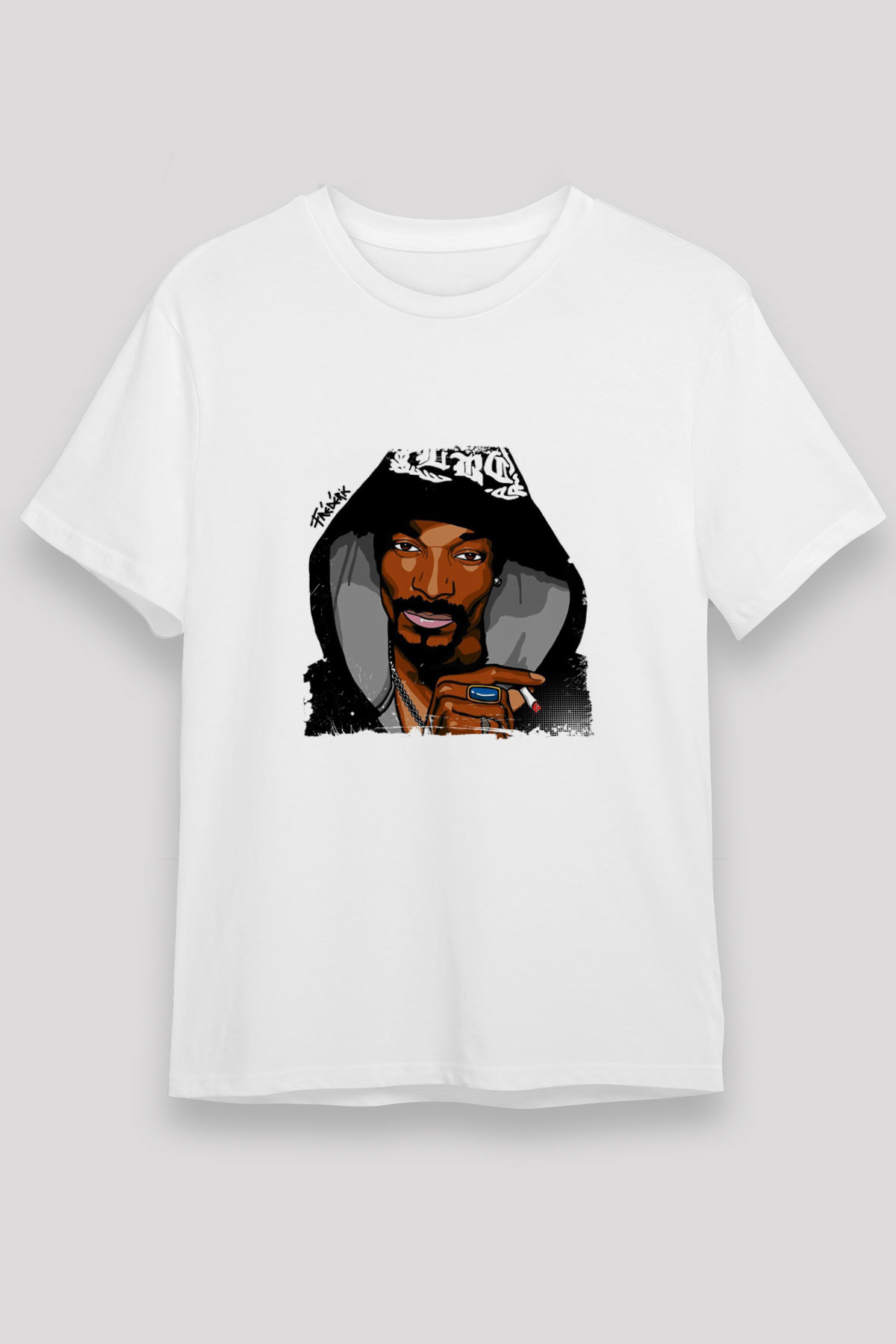 Snoop Dogg Baskılı Unisex Beyaz Tişört