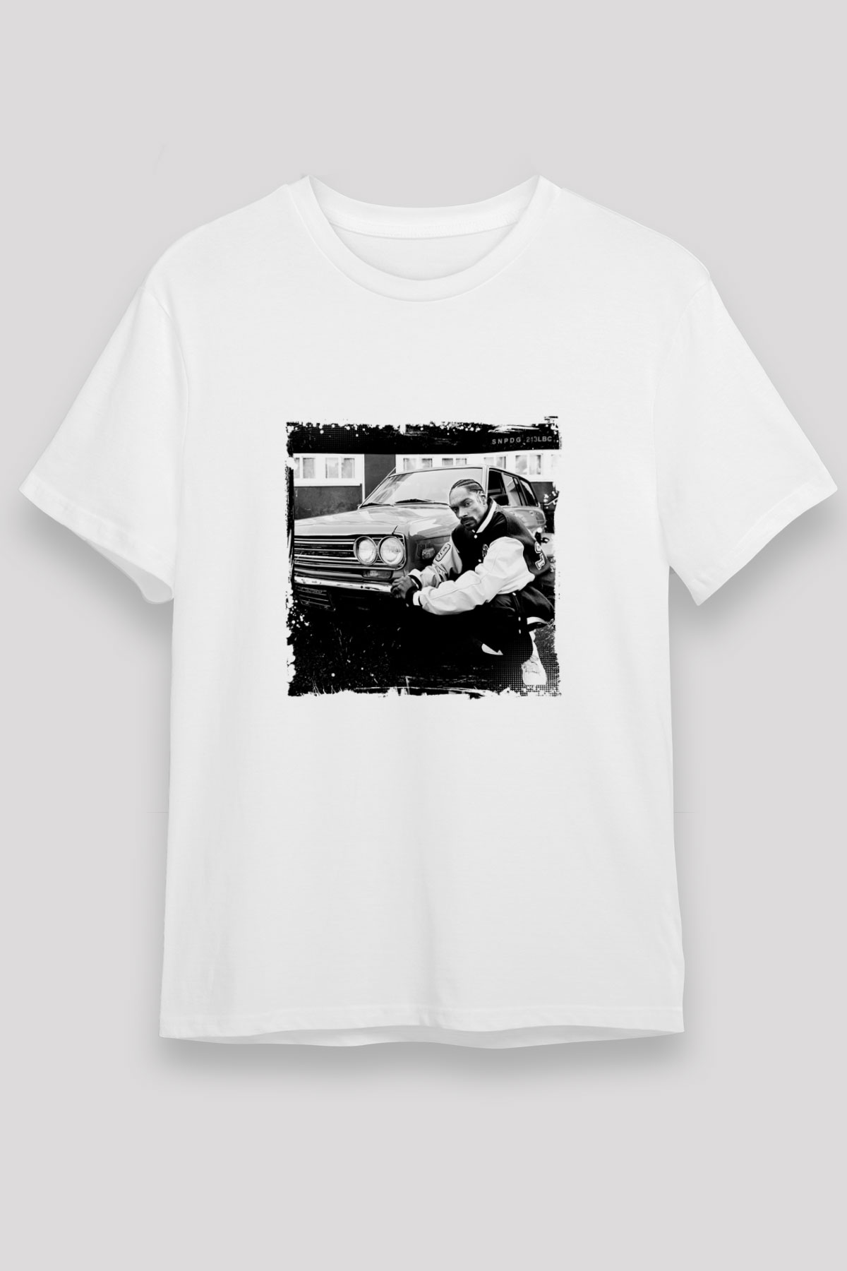 Snoop Dogg Baskılı Unisex Beyaz Tişört