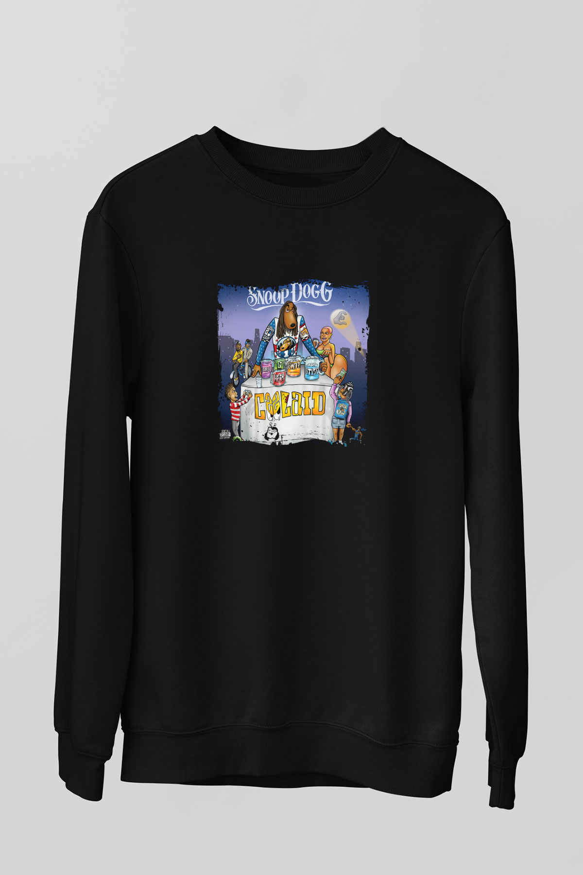 Snoop Dogg Baskılı Unisex Siyah Sweatshirt