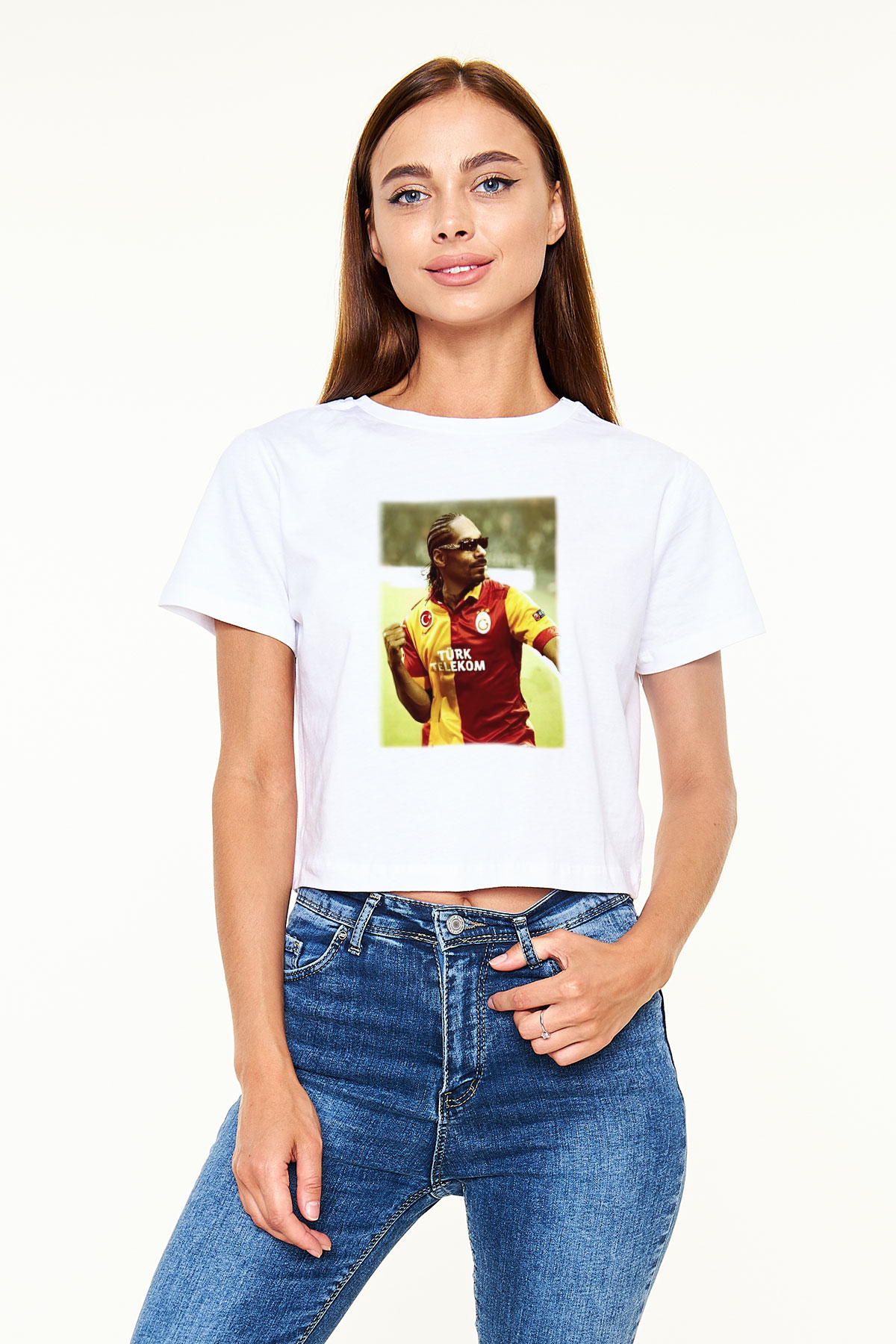 Snoop Dogg Beyaz Croptop Tişört