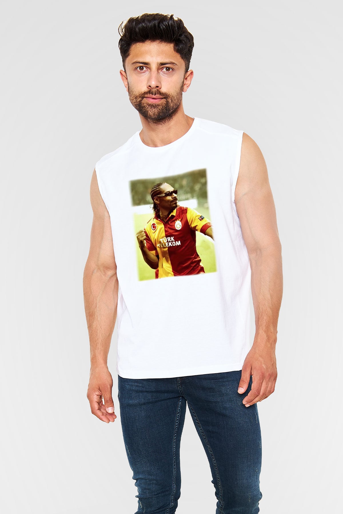 Snoop Dogg Beyaz Unisex Kolsuz Tişört