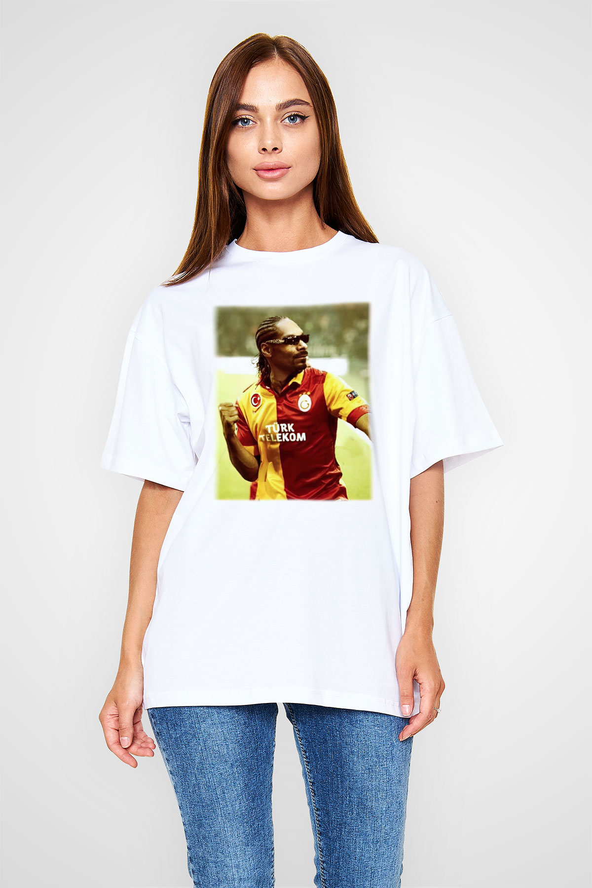 Snoop Dogg Beyaz Unisex Oversize Tişört T-Shirt