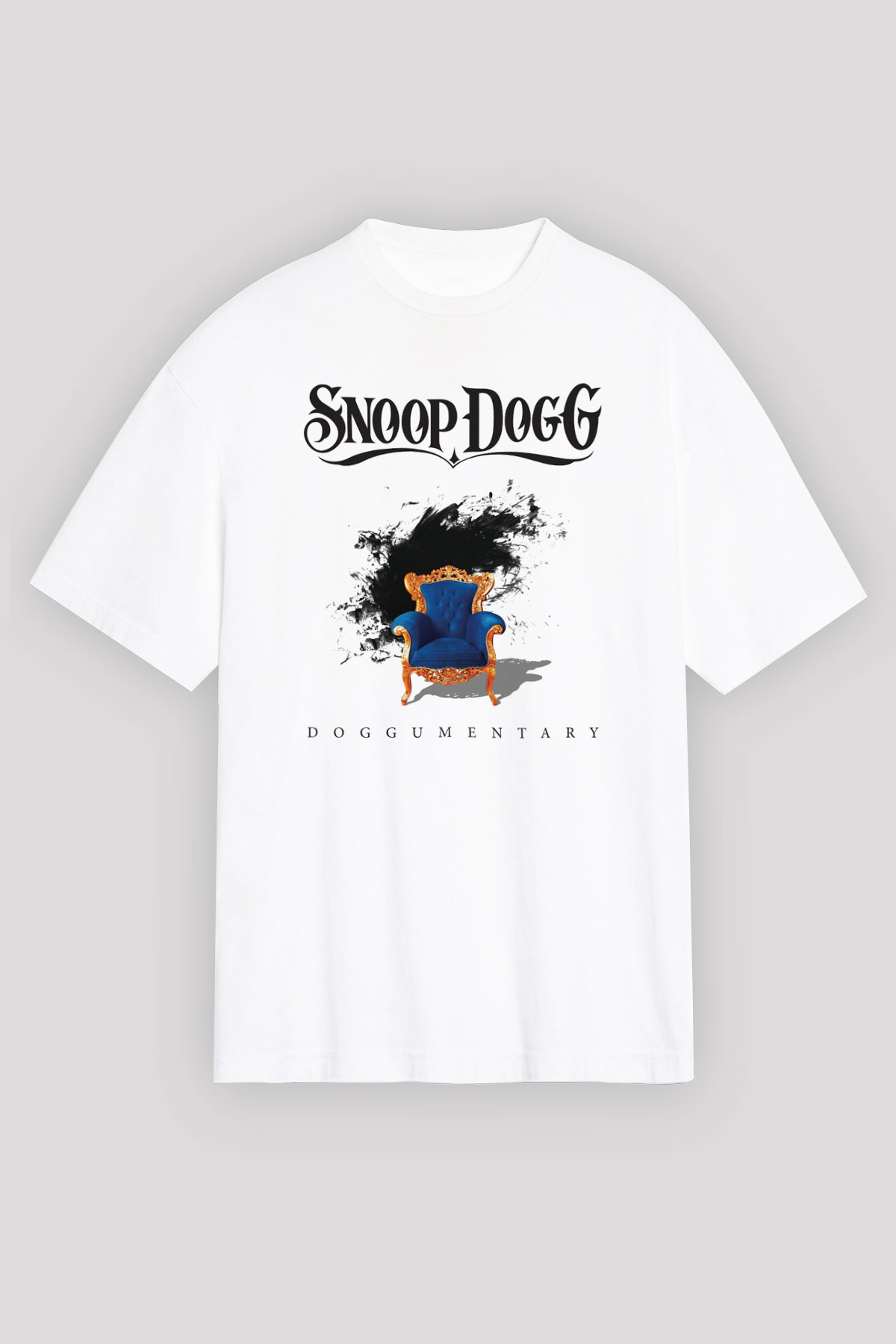 Snoop Dogg Beyaz Unisex Oversize Tişört T-Shirt - Oversize Tişört Fabrikası