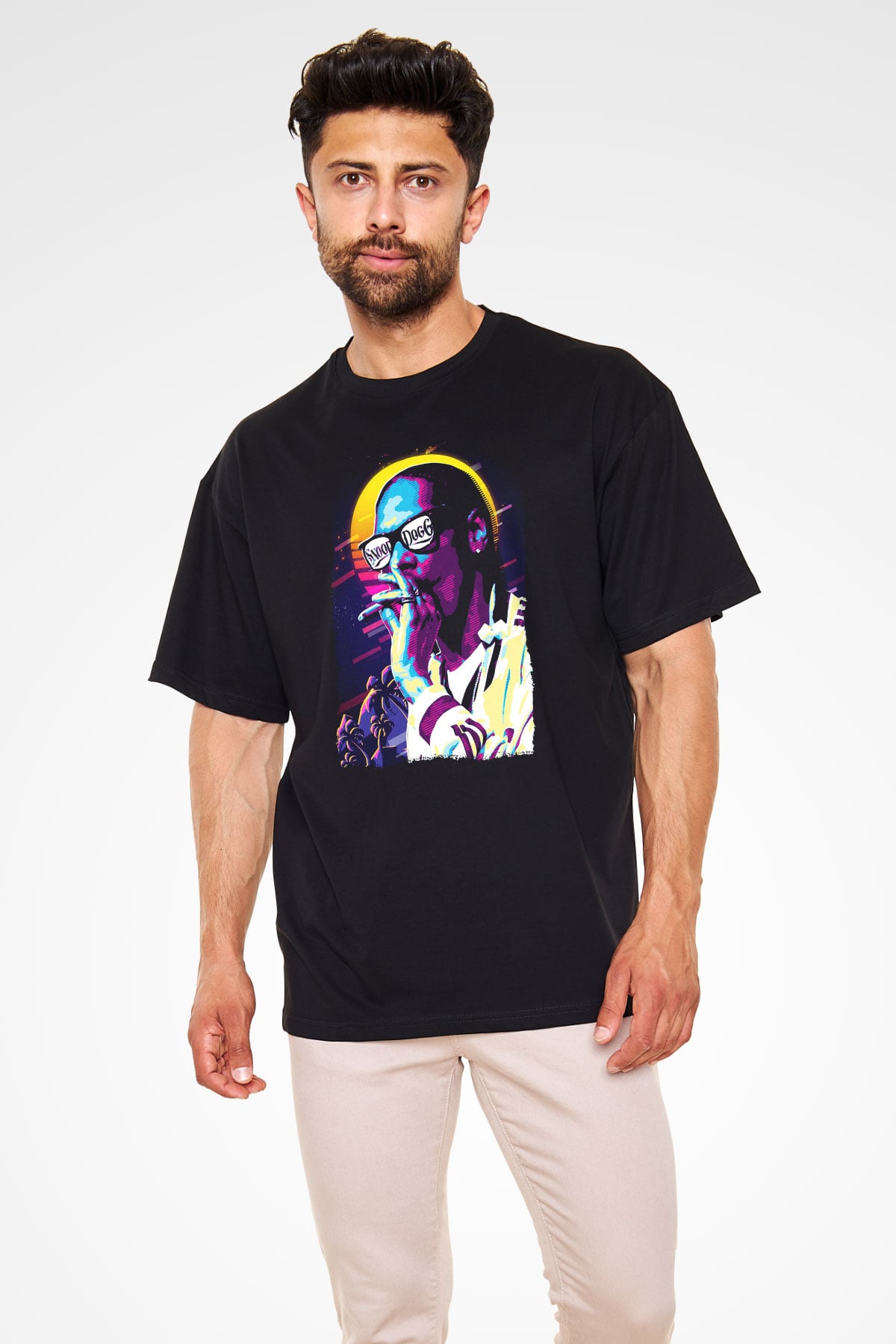 Snoop Dogg Siyah Unisex Oversize Tişört T-Shirt