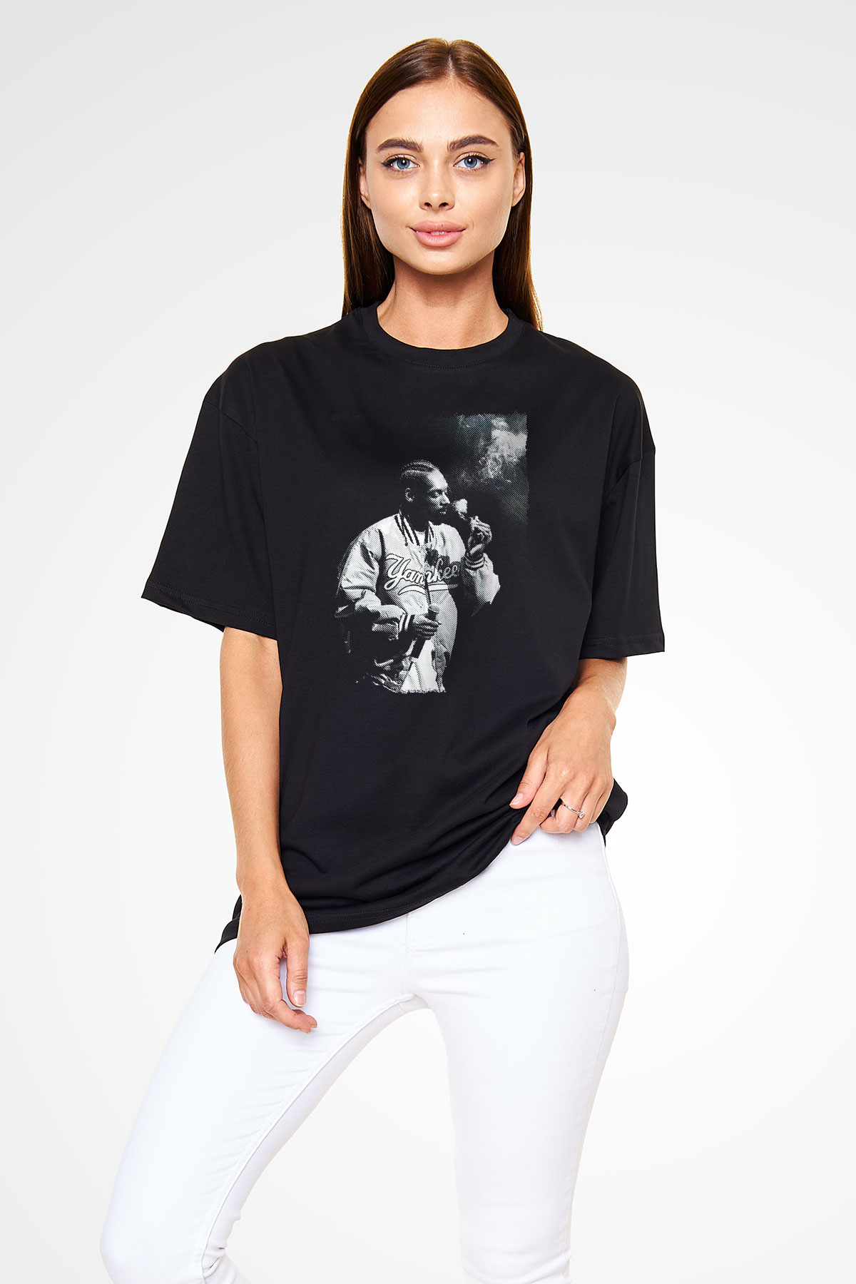 Snoop Dogg Siyah Oversize Tişört Oversize T-shirt - Tişört Fabrikası