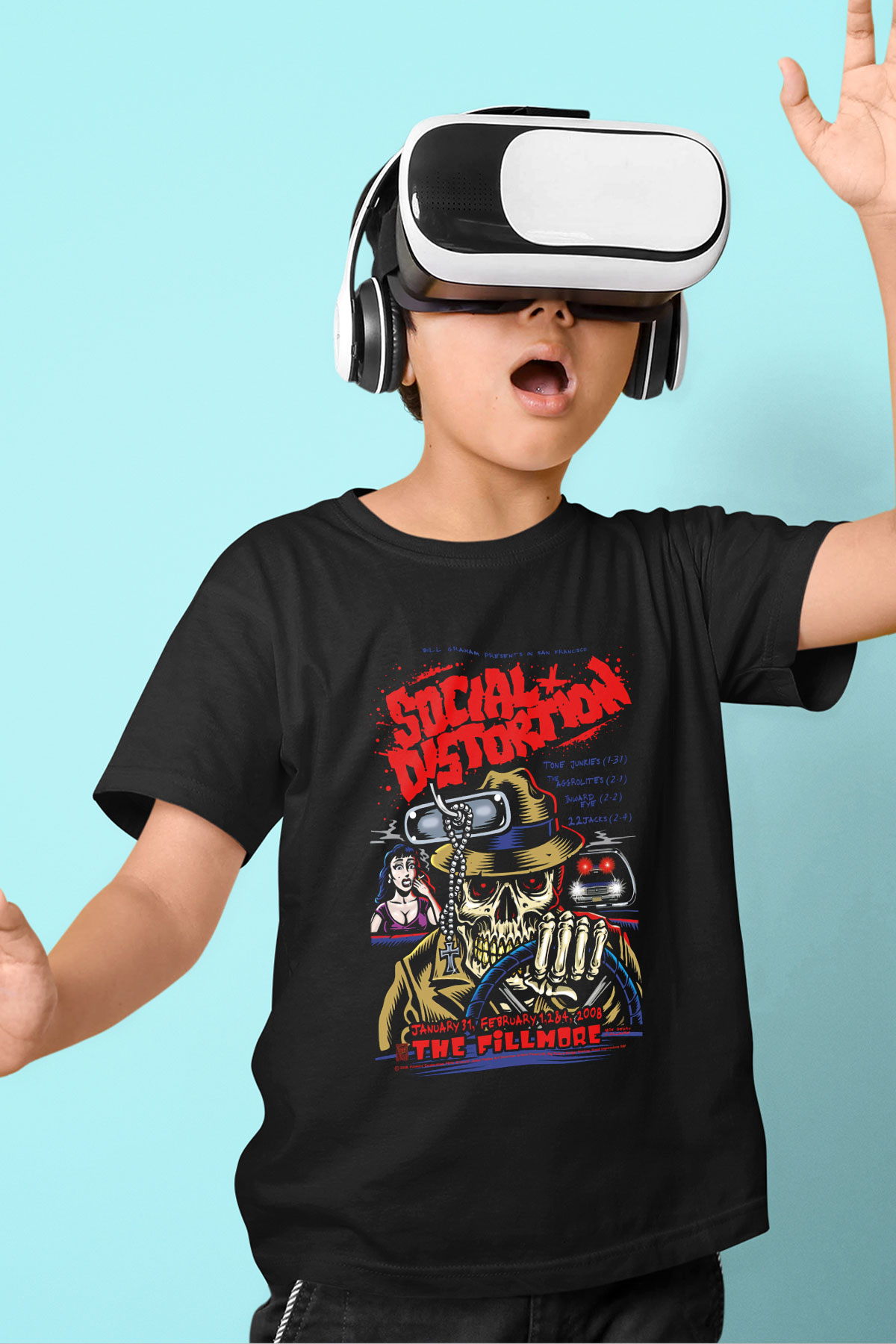 Social Distortion Baskılı Siyah Unisex Çocuk Tişört