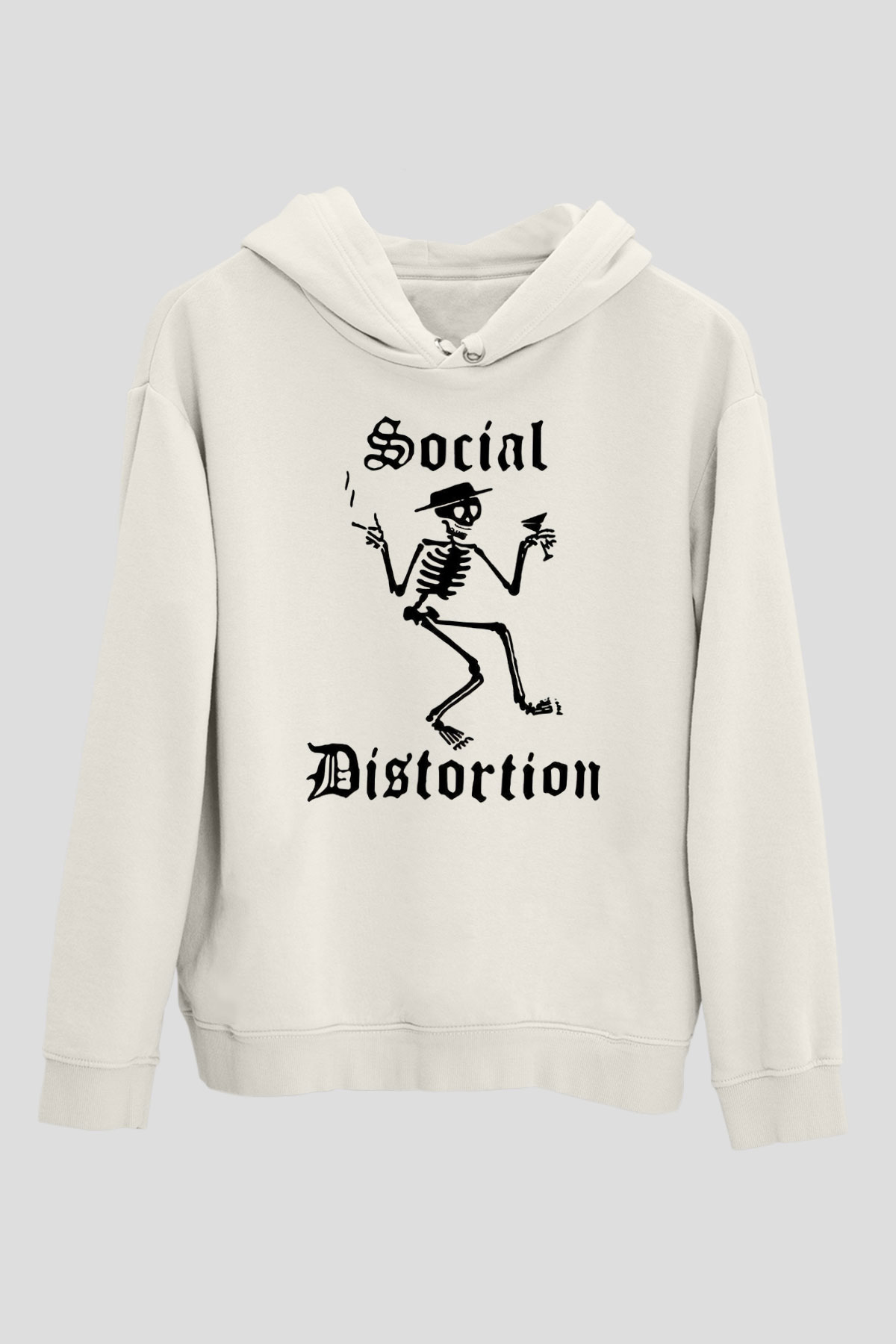 Social Distortion Beyaz Unisex Kapşonlu Sweatshirt