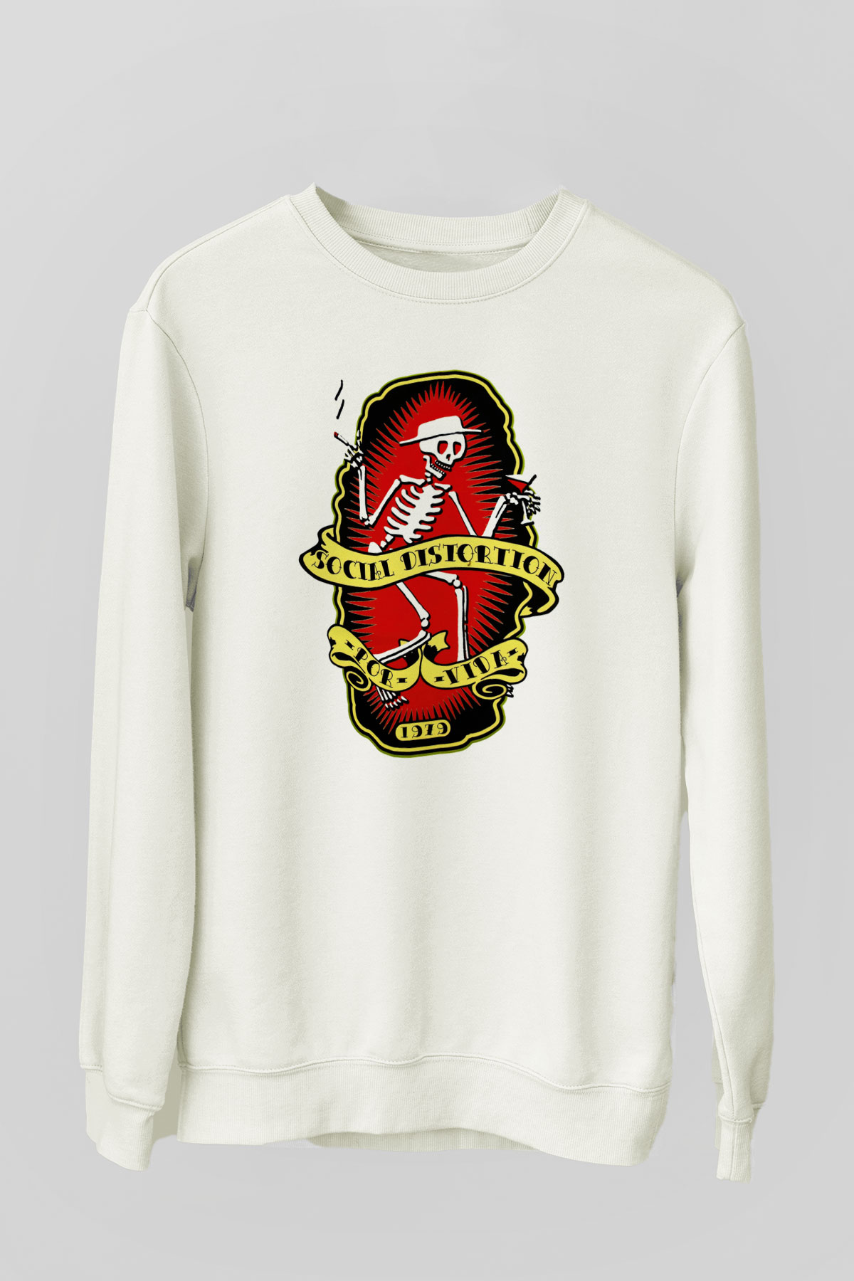 Social Distortion Beyaz Unisex Sweatshirt