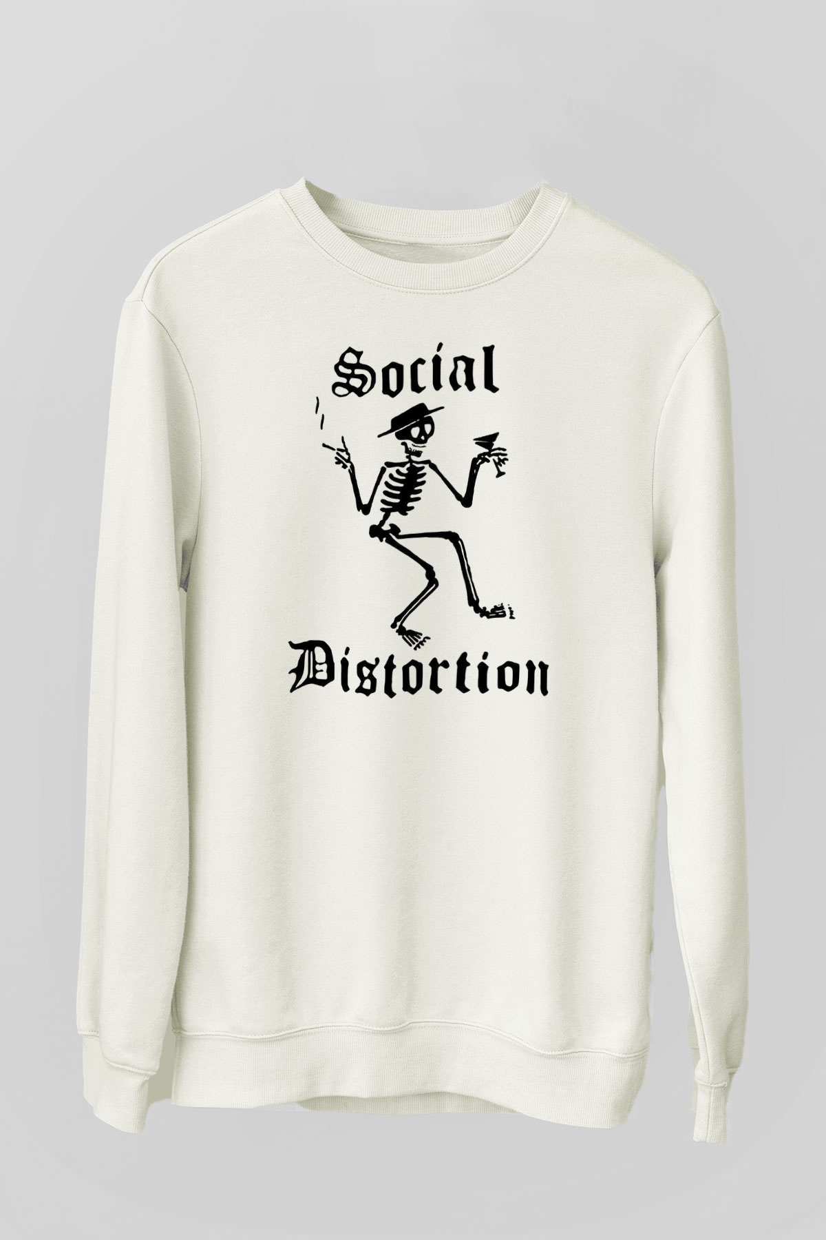 Social Distortion Beyaz Unisex Sweatshirt