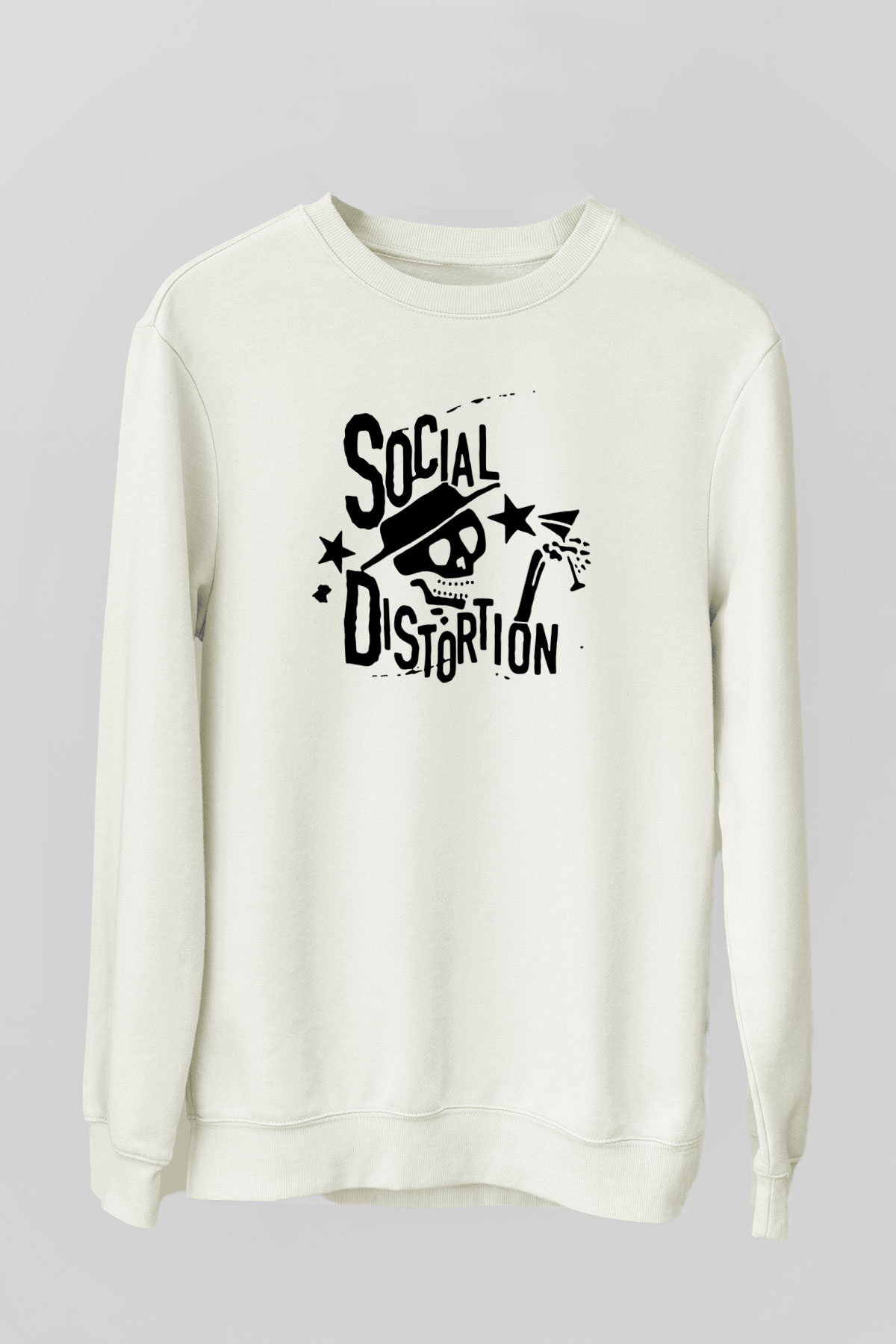 Social Distortion Beyaz Unisex Sweatshirt