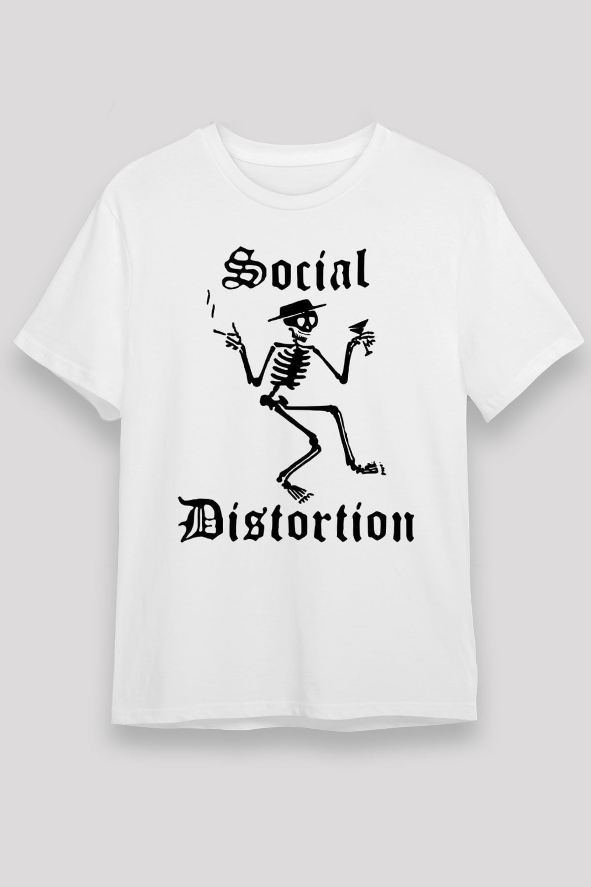 Social Distortion Beyaz Unisex Tişört T-Shirt - Tişört Fabrikası