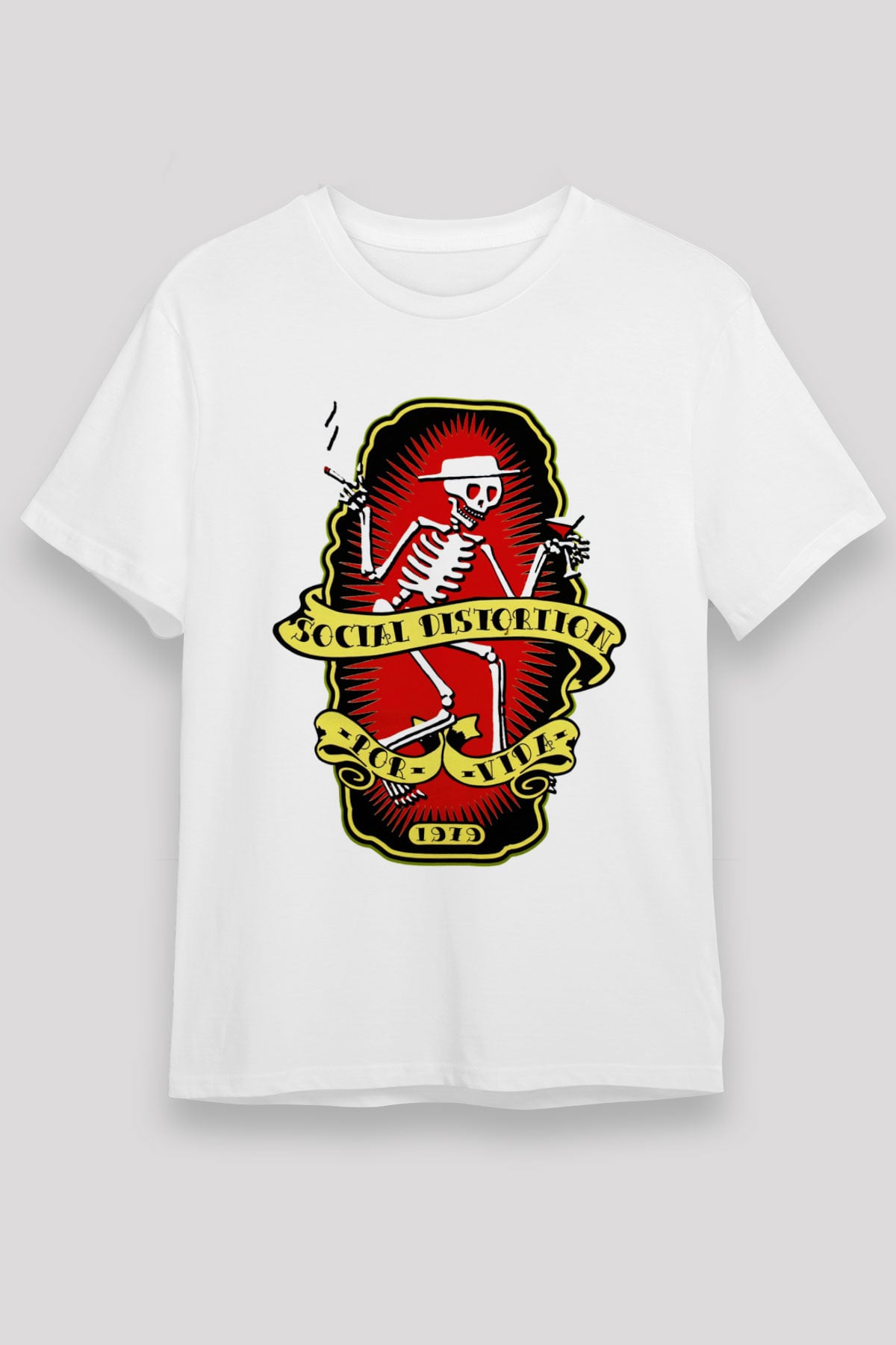 Social Distortion Beyaz Unisex Tişört T-Shirt - Tişört Fabrikası