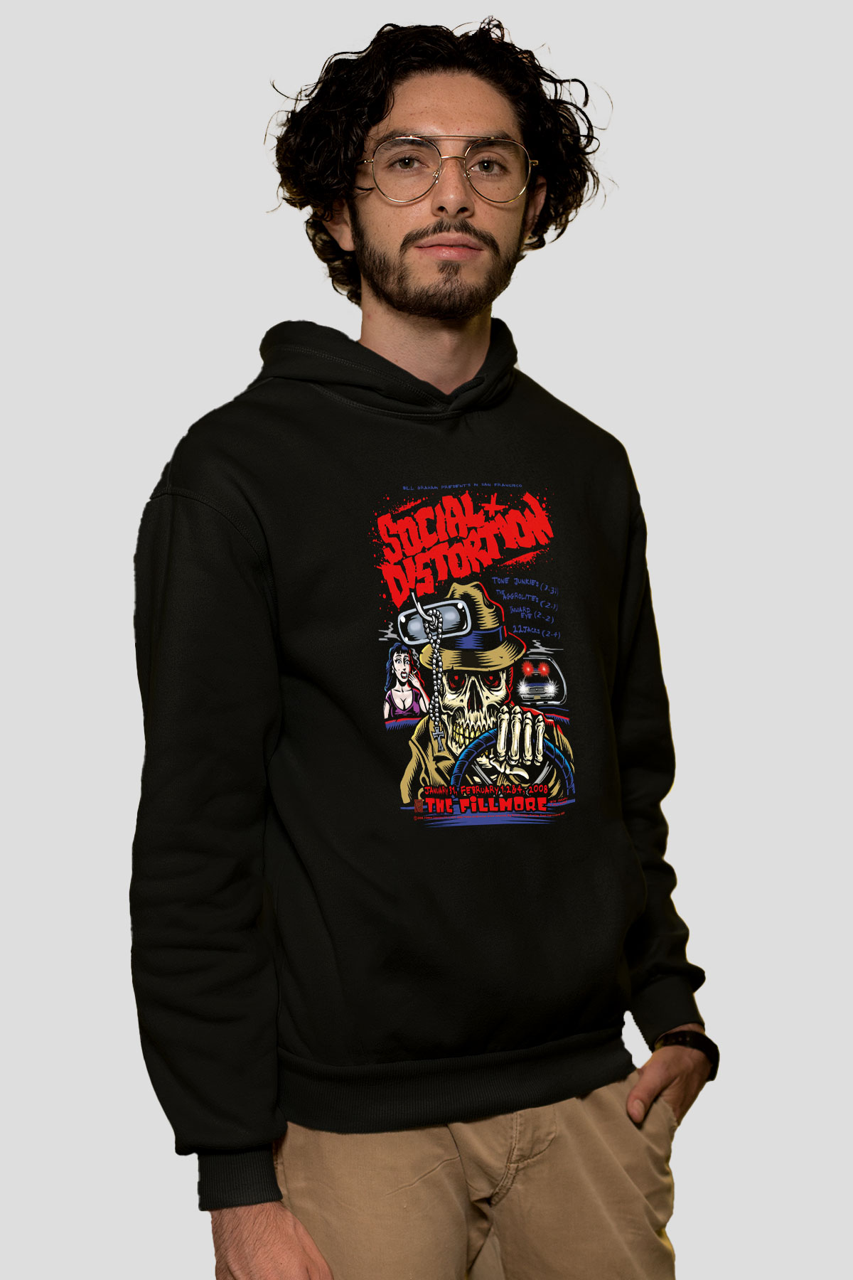 Social Distortion Siyah Unisex Kapşonlu Sweatshirt