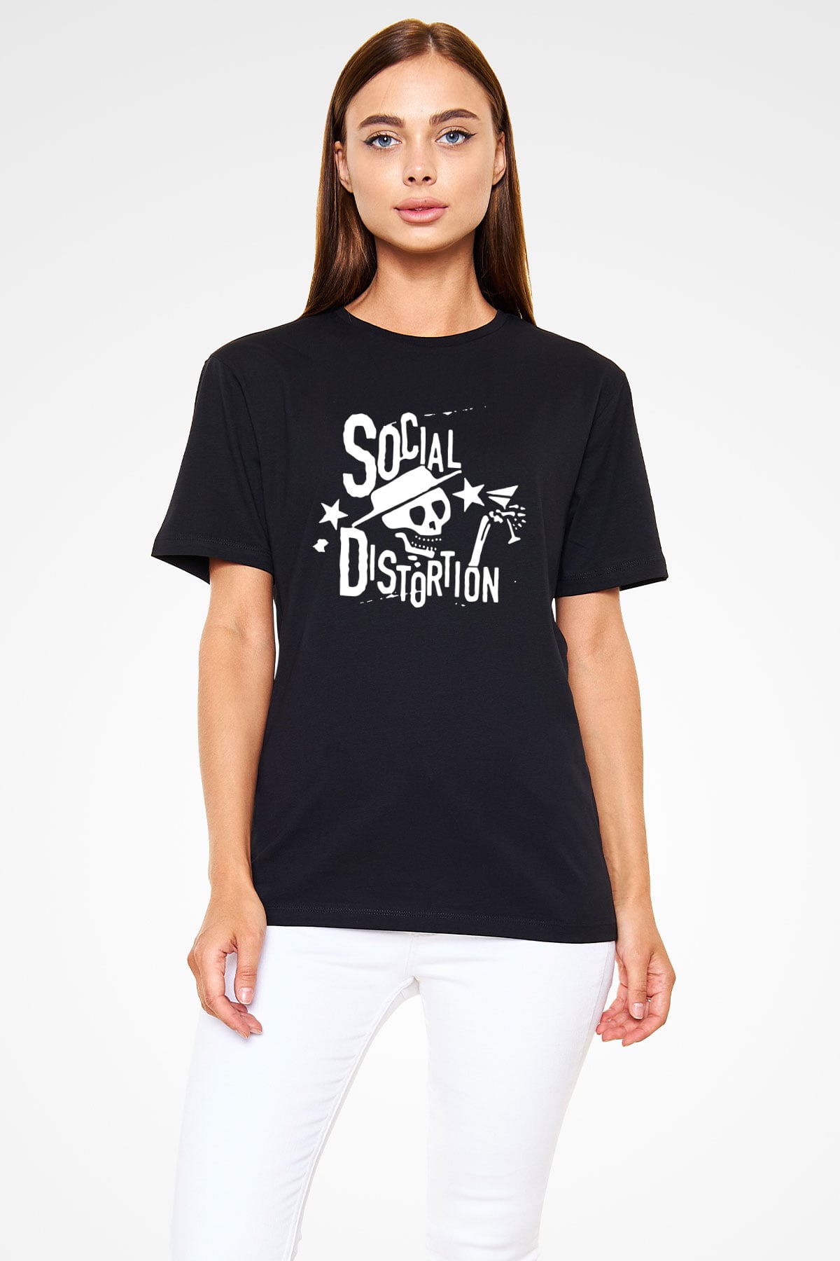 Social Distortion Siyah Unisex Tişört T-Shirt - Tişört Fabrikası