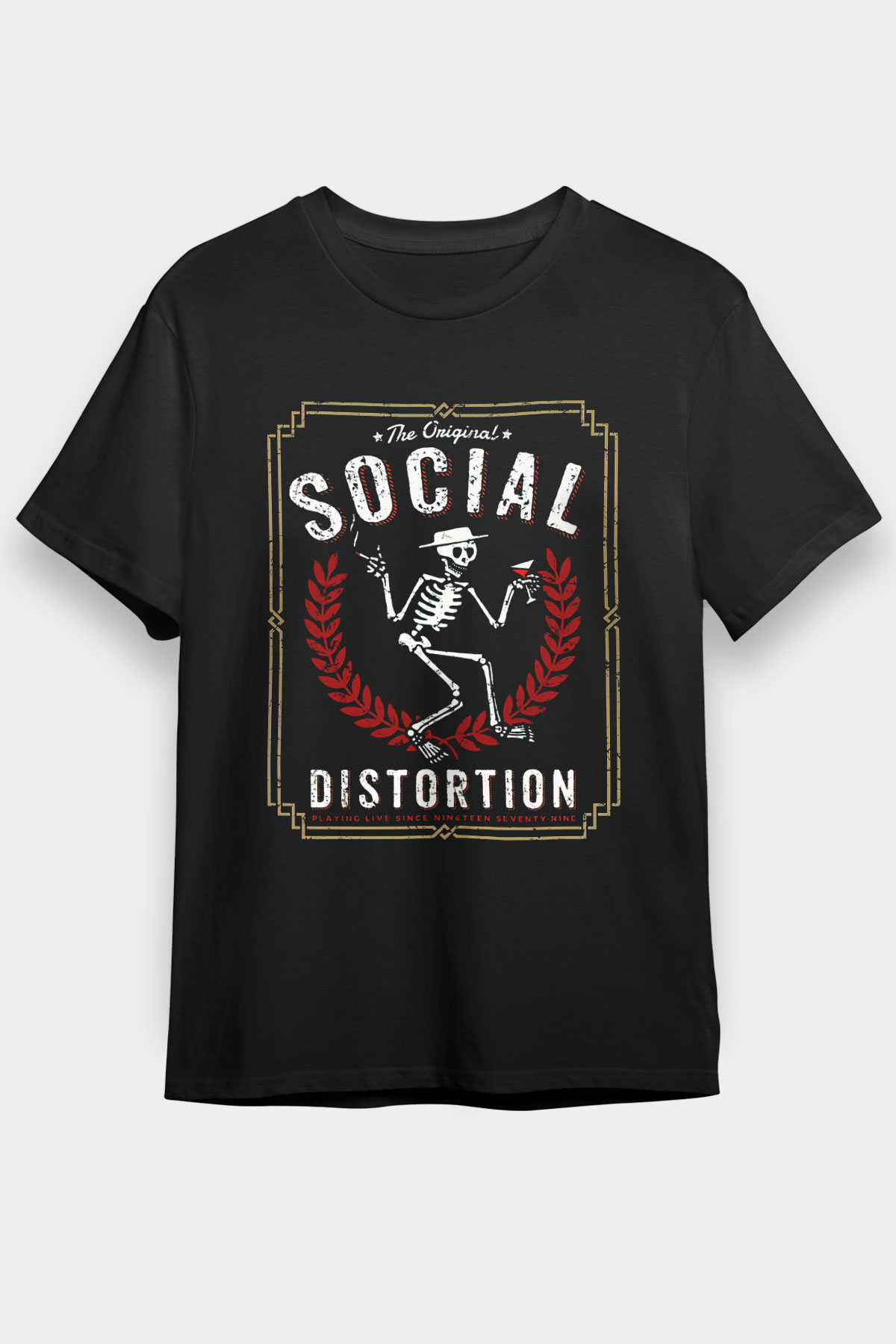 Social Distortion Siyah Unisex Tişört T-Shirt - Tişört Fabrikası