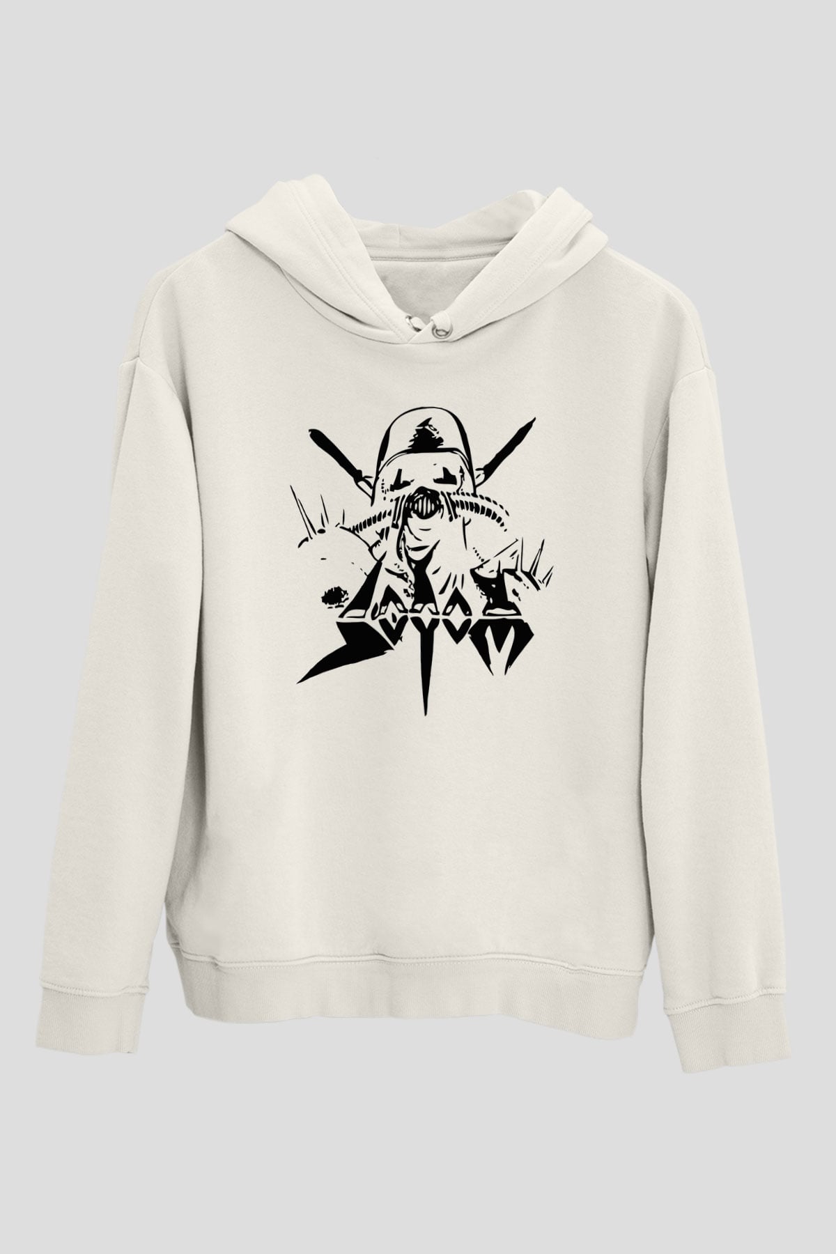 Sodom Beyaz Unisex Kapşonlu Sweatshirt