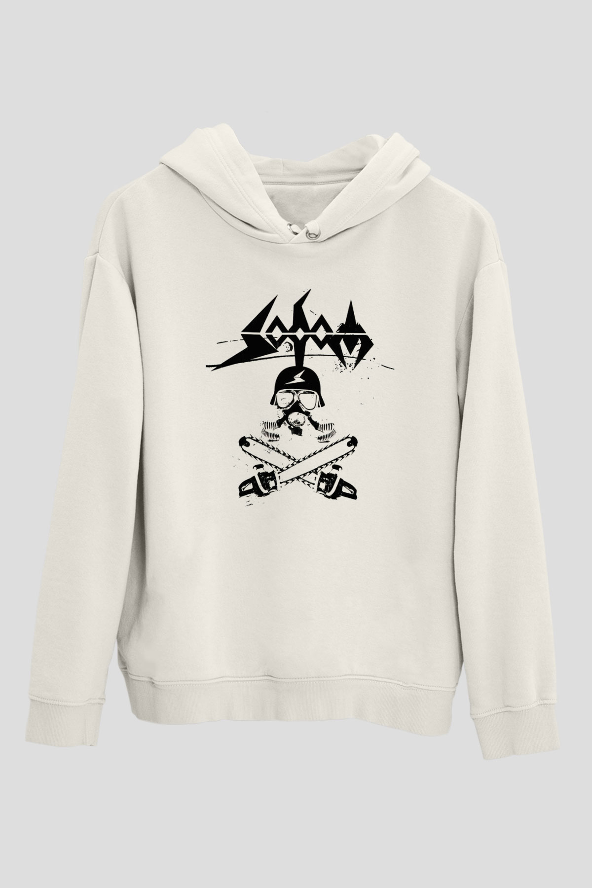 Sodom Beyaz Unisex Kapşonlu Sweatshirt