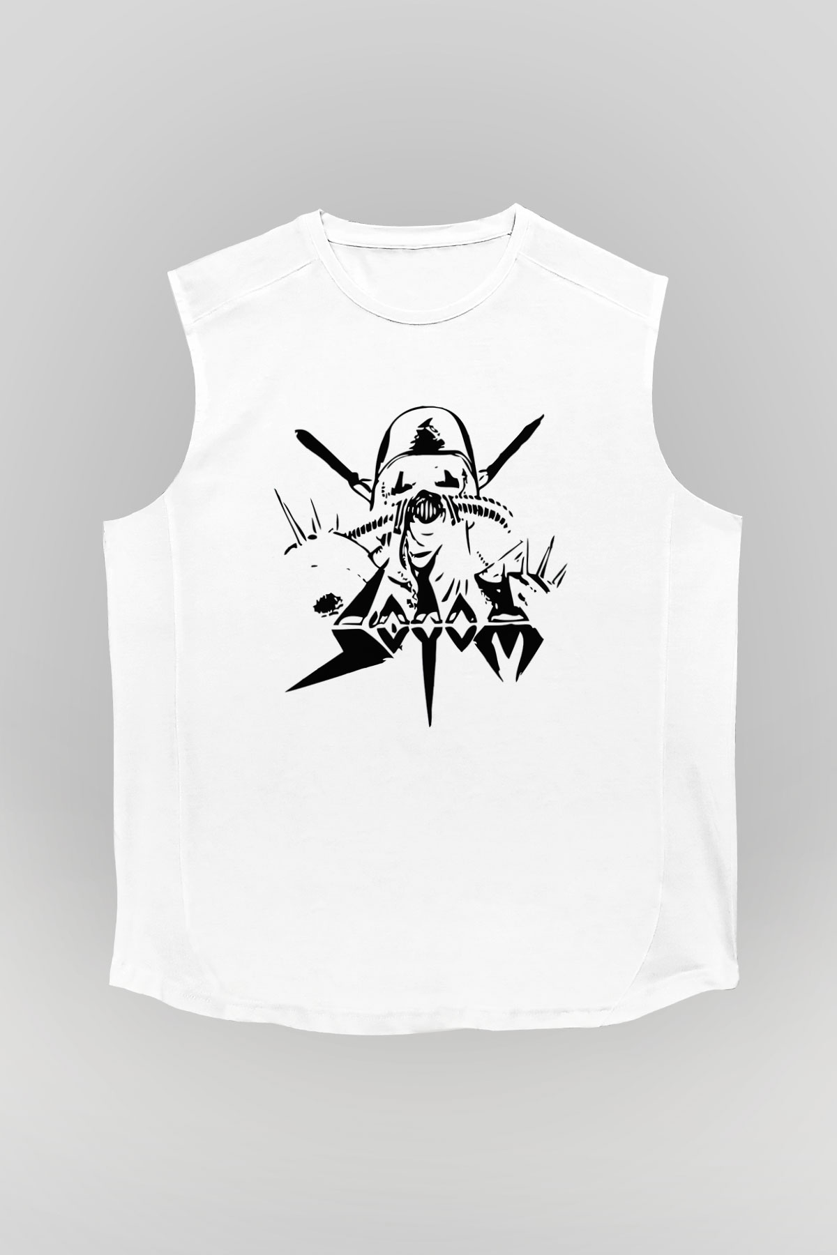 Sodom Beyaz Unisex Kolsuz Tişört