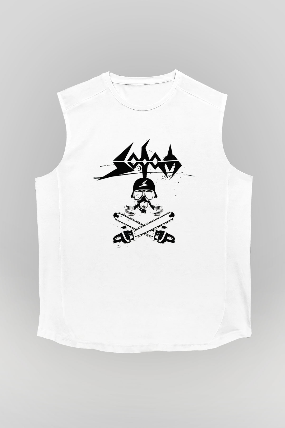 Sodom Beyaz Unisex Kolsuz Tişört