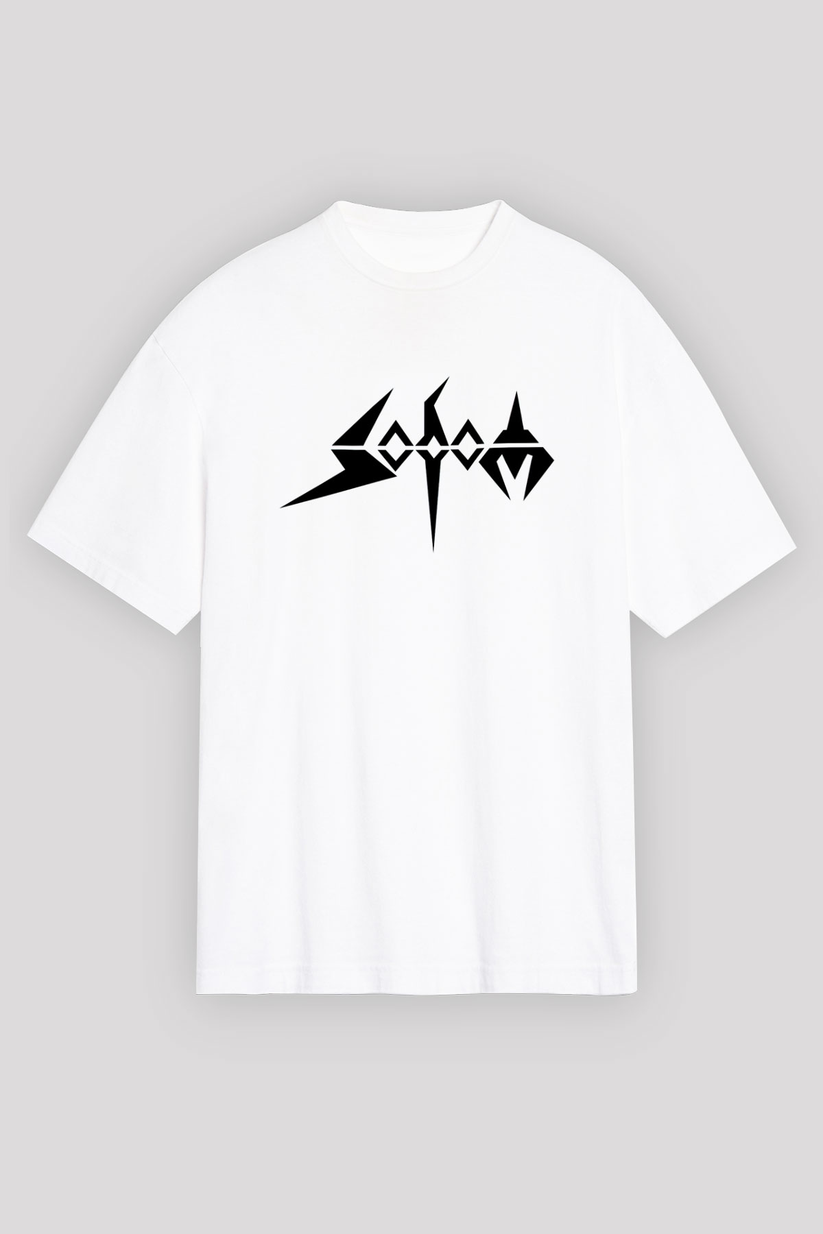 Sodom Beyaz Unisex Oversize Tişört T-Shirt - Oversize Tişört Fabrikası