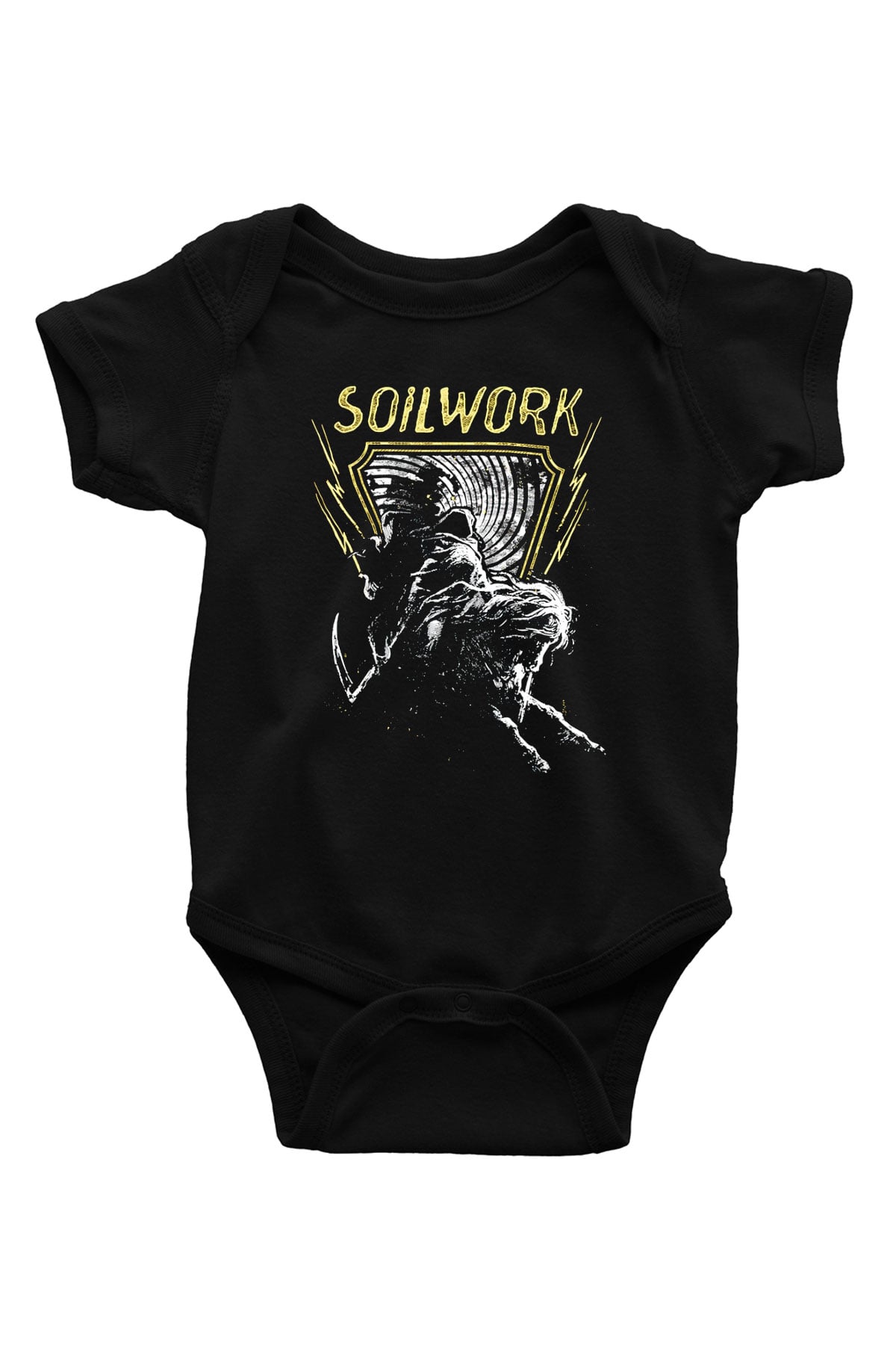 Soilwork Baskılı Siyah Bebek Body - Zıbın