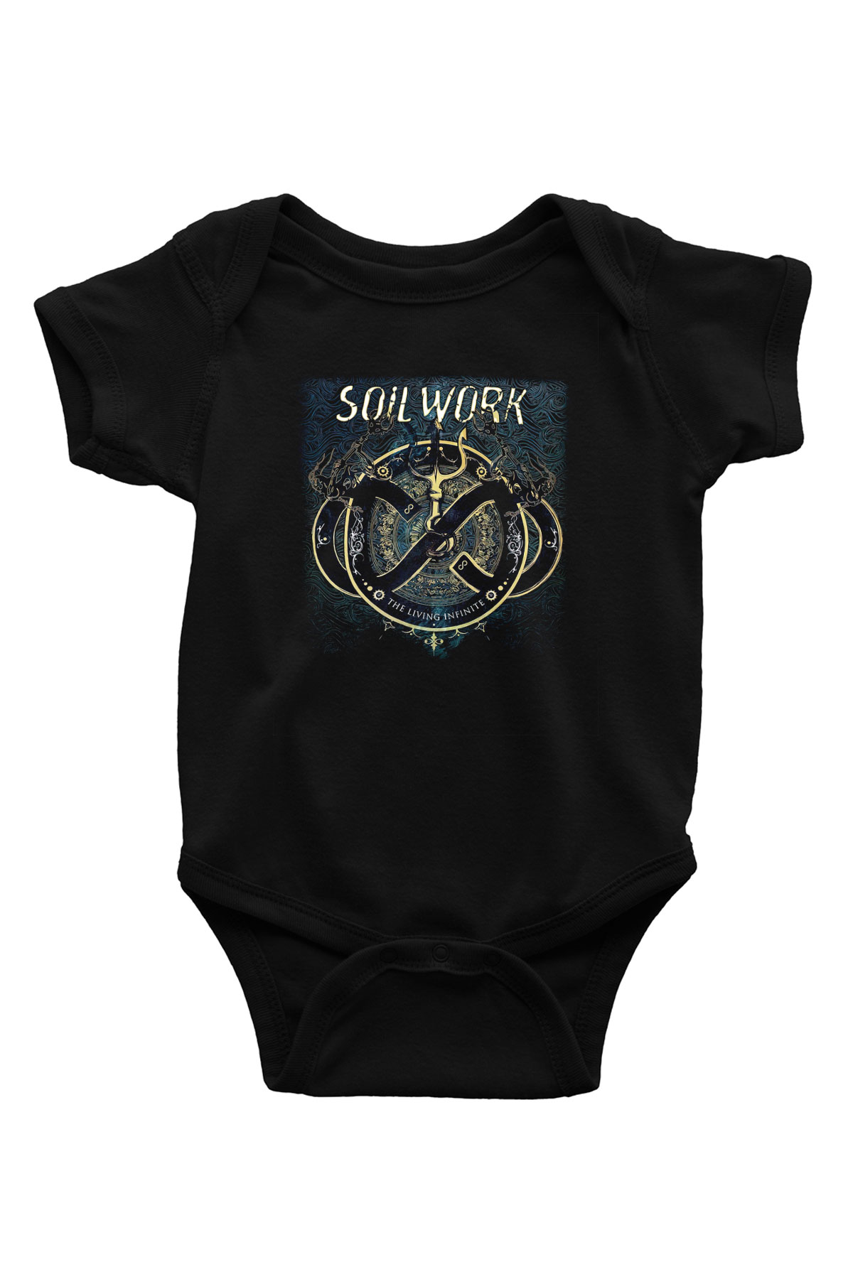 Soilwork Baskılı Siyah Bebek Body - Zıbın
