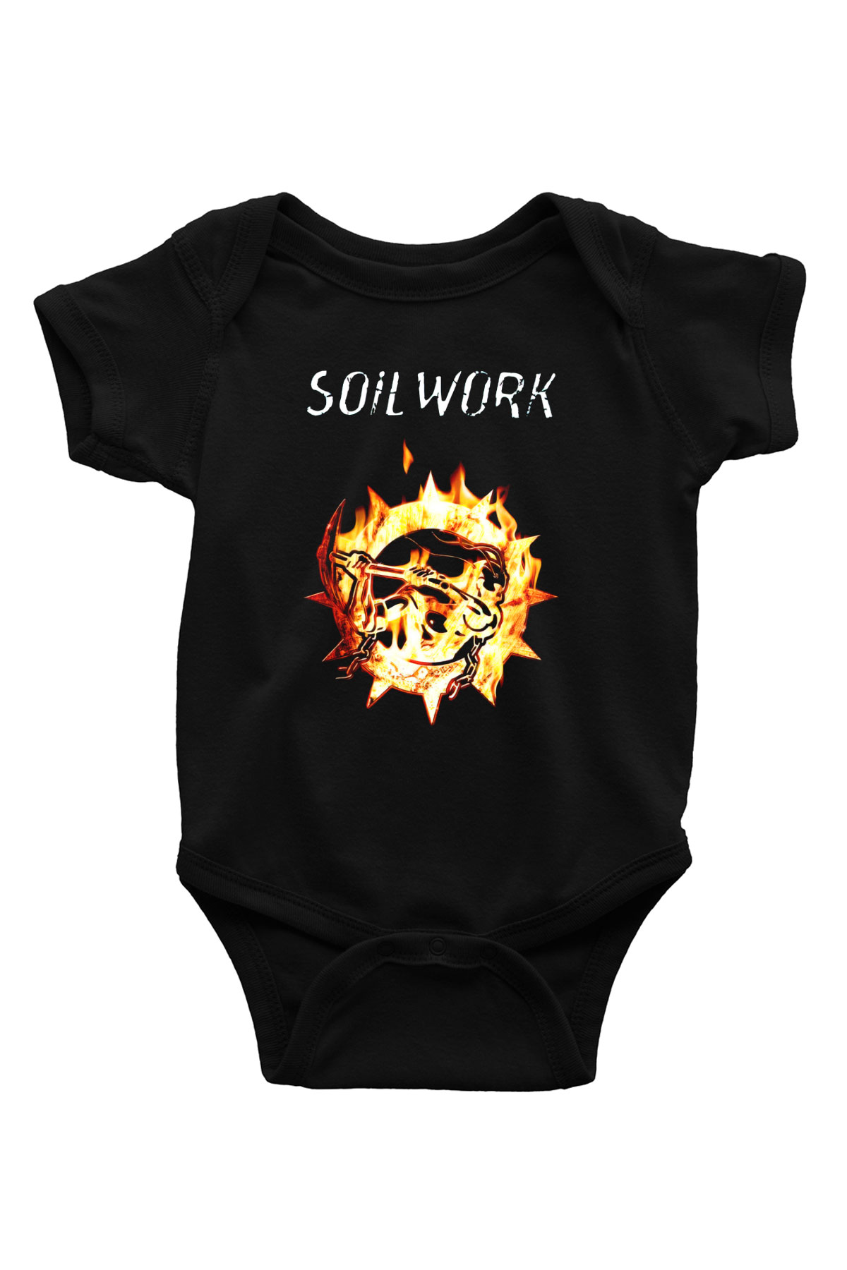 Soilwork Baskılı Siyah Bebek Body - Zıbın