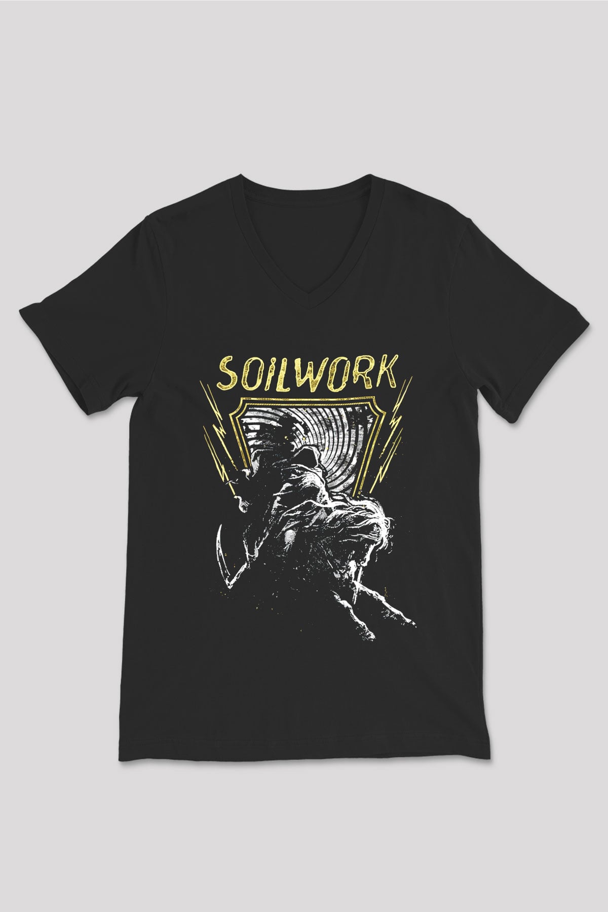 Soilwork Siyah Unisex V Yaka Tişört T-Shirt