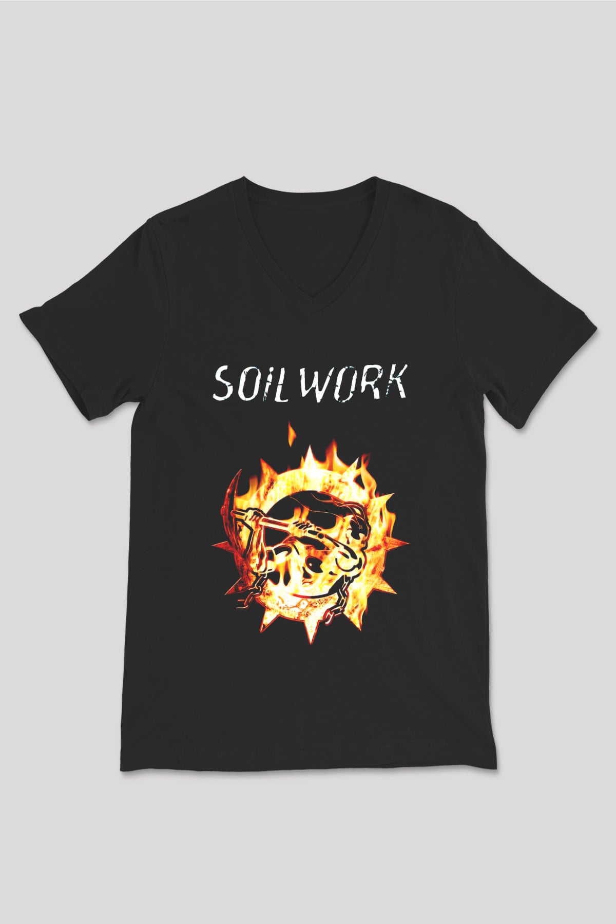 Soilwork Siyah Unisex V Yaka Tişört T-Shirt