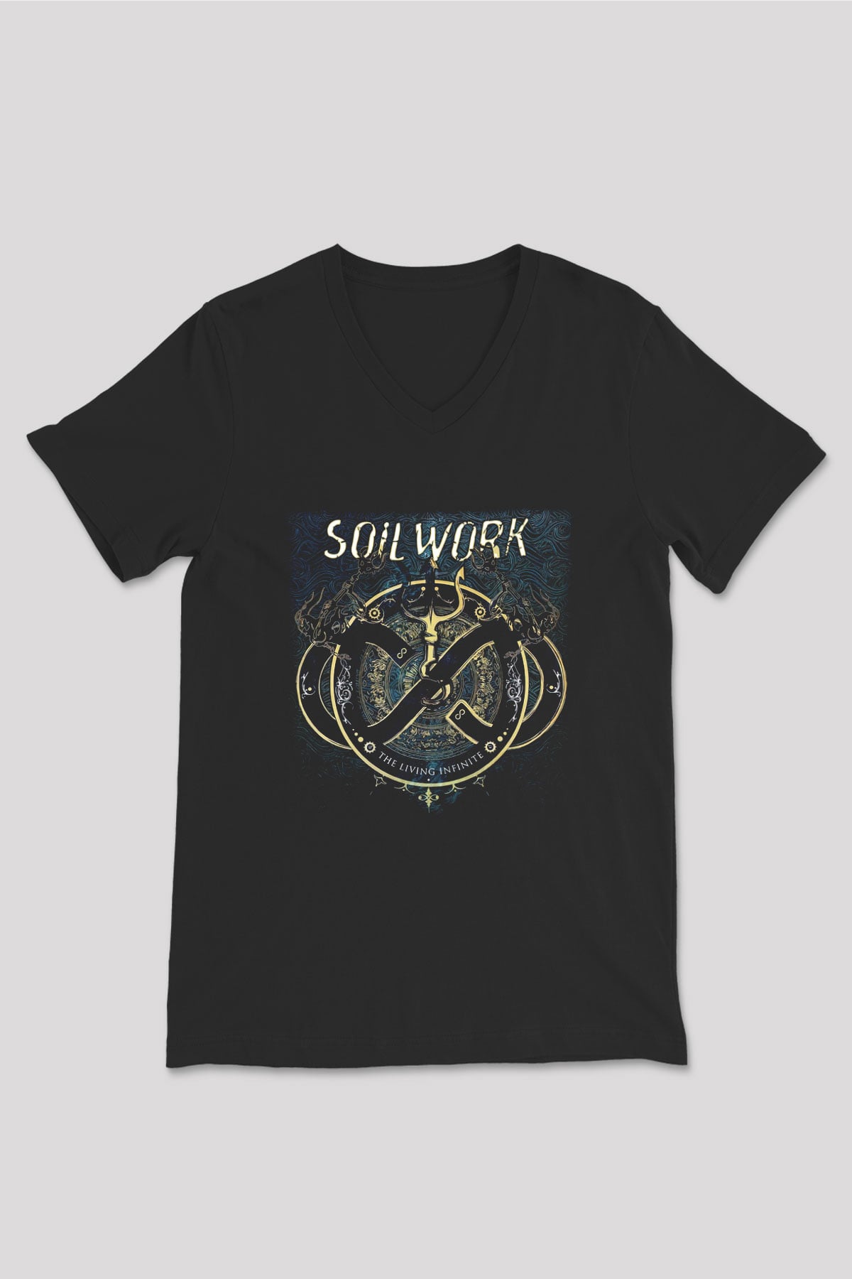 Soilwork Siyah Unisex V Yaka Tişört T-Shirt