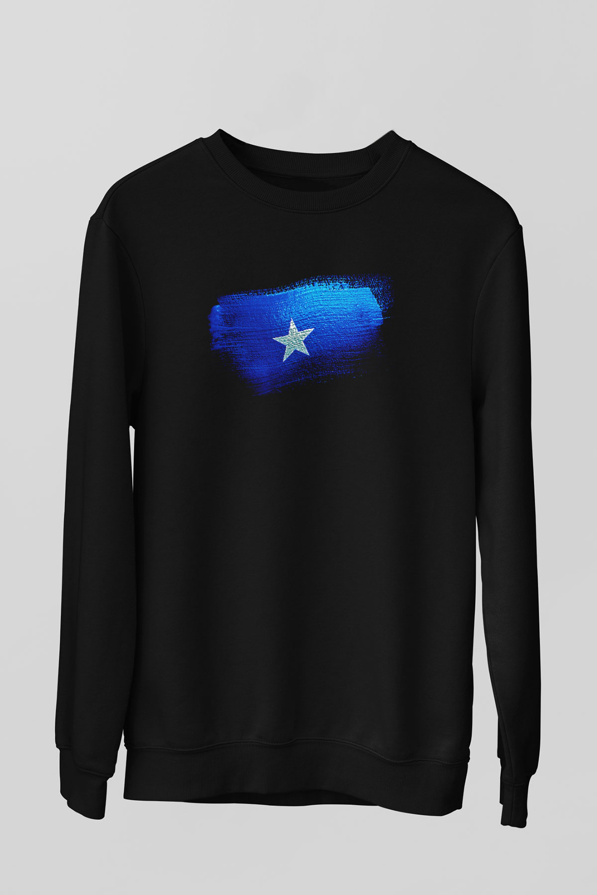Somali - Somalia Bayrağı Baskılı Unisex Siyah Sweatshirt