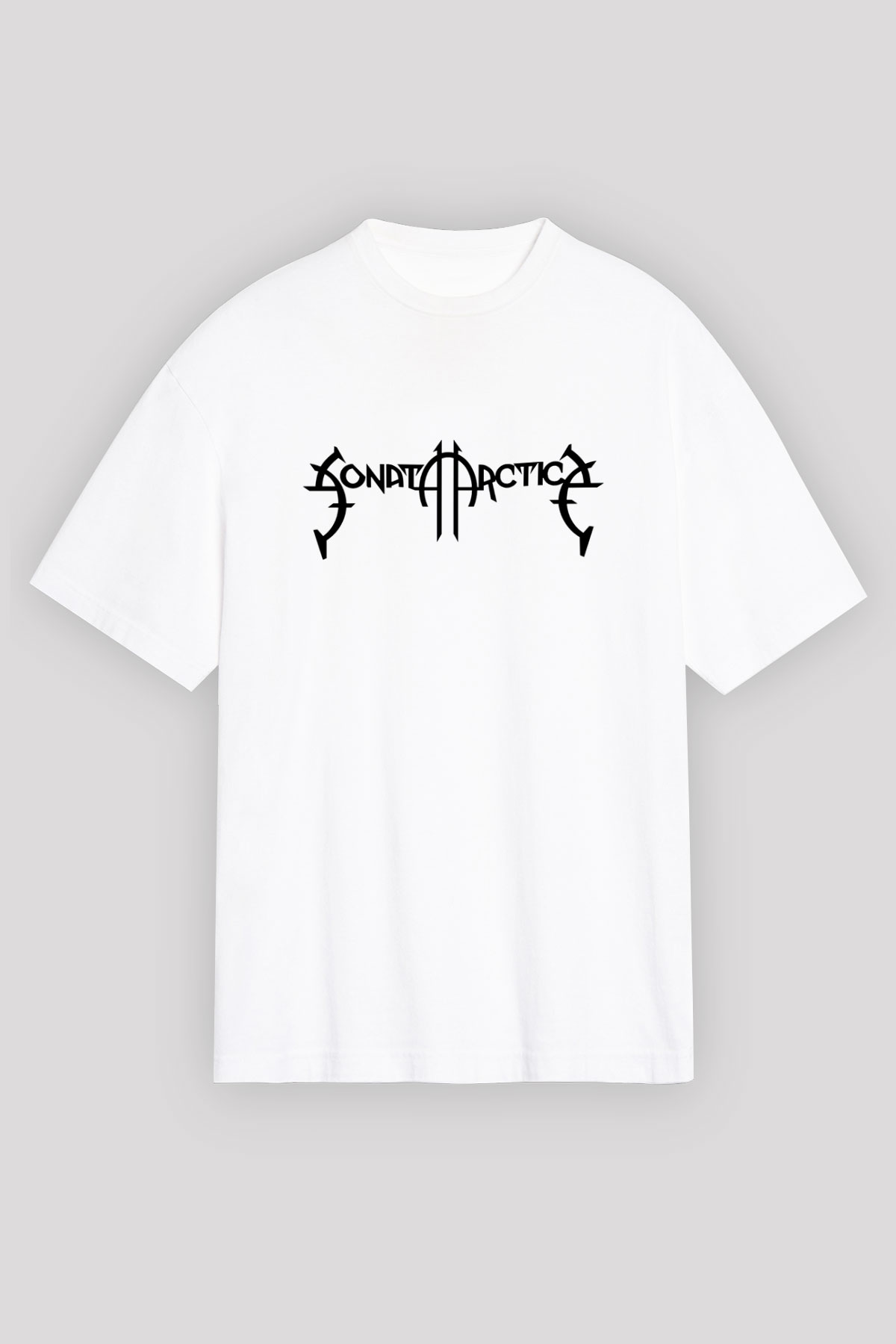 Sonata Arctica Beyaz Unisex Oversize Tişört T-Shirt - Oversize Tişört Fabrikası