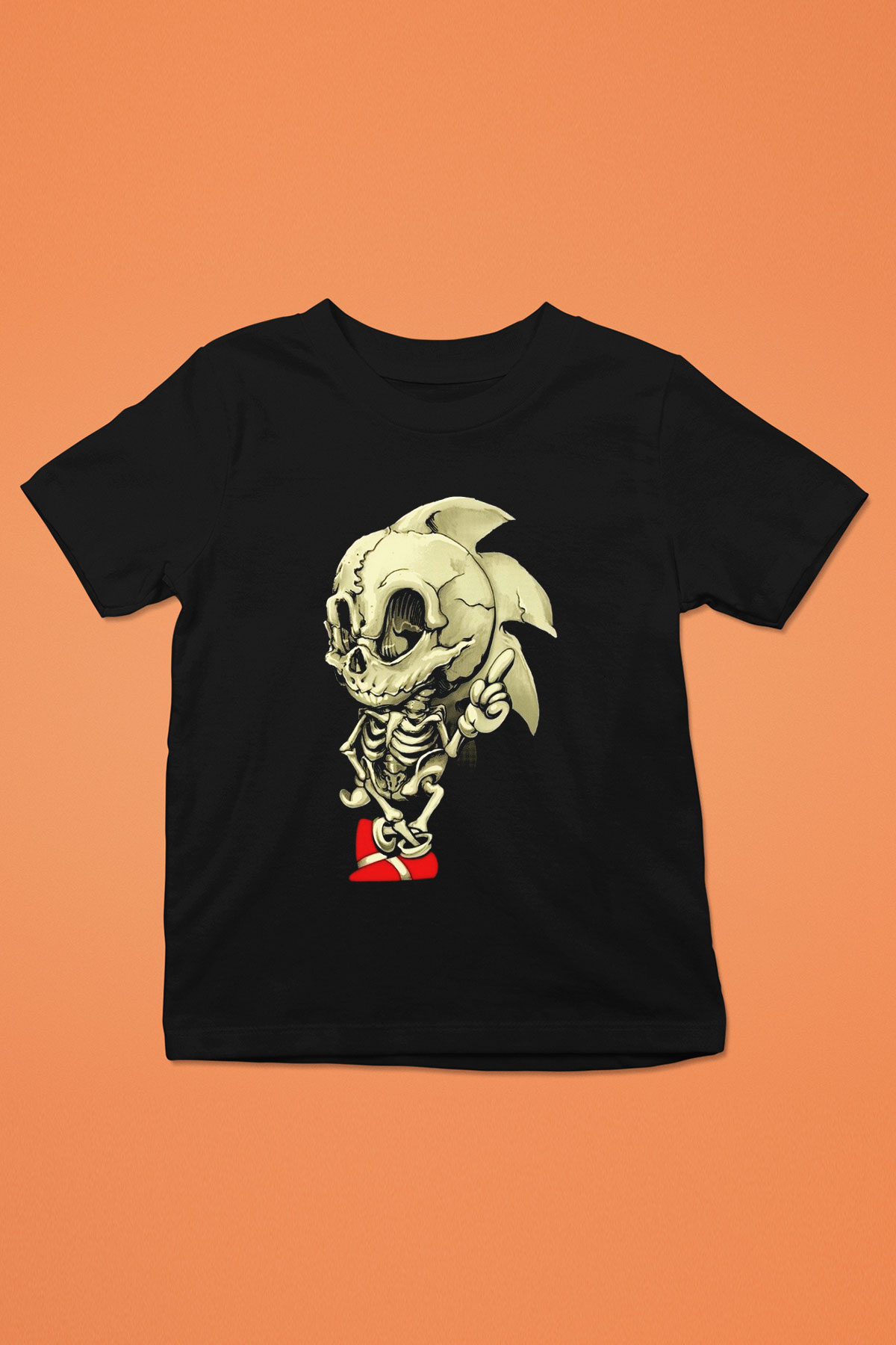 Sonic the Hedgehog Baskılı Siyah Unisex Çocuk Tişört