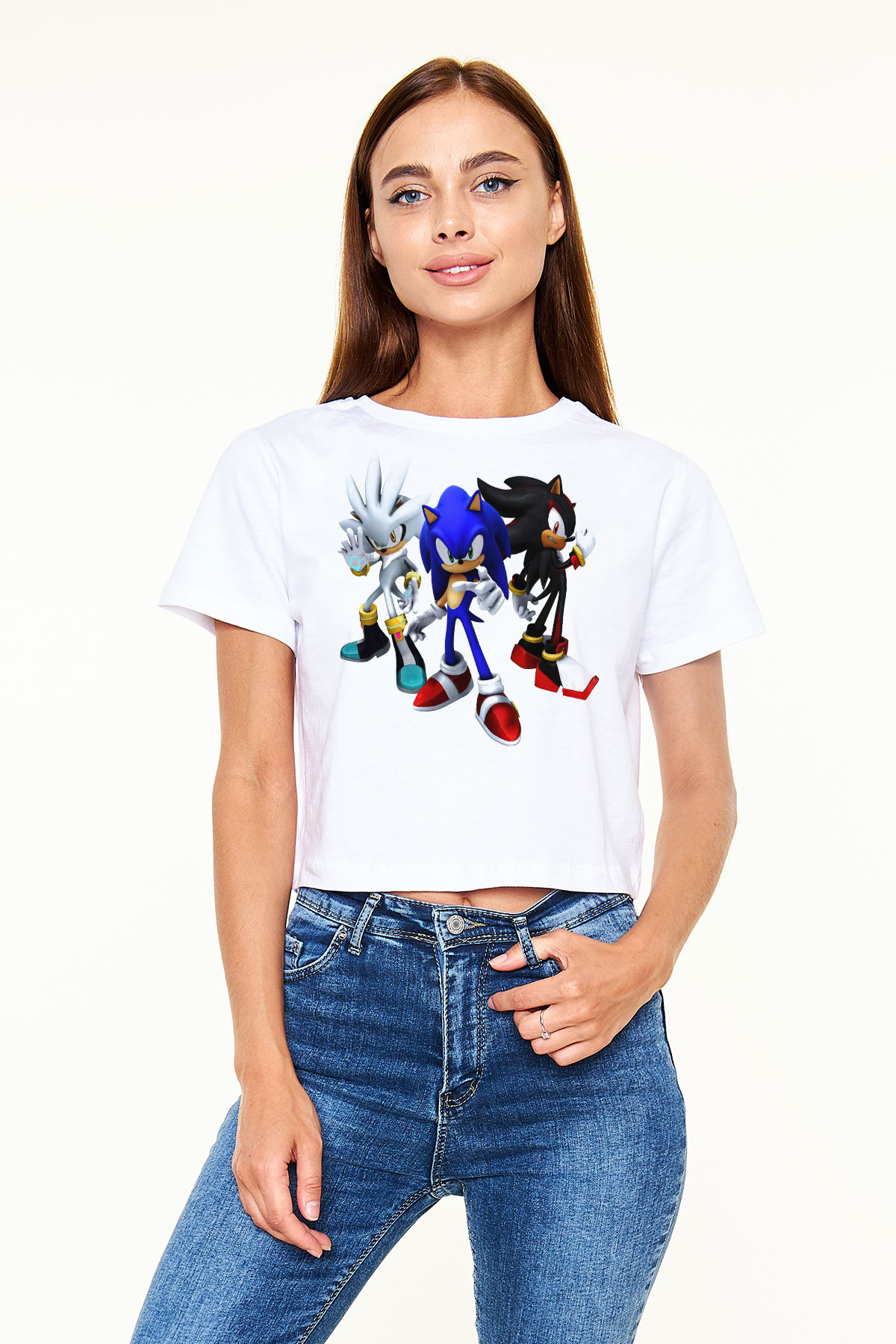 Sonic the Hedgehog Beyaz Unisex Oversize Tişört