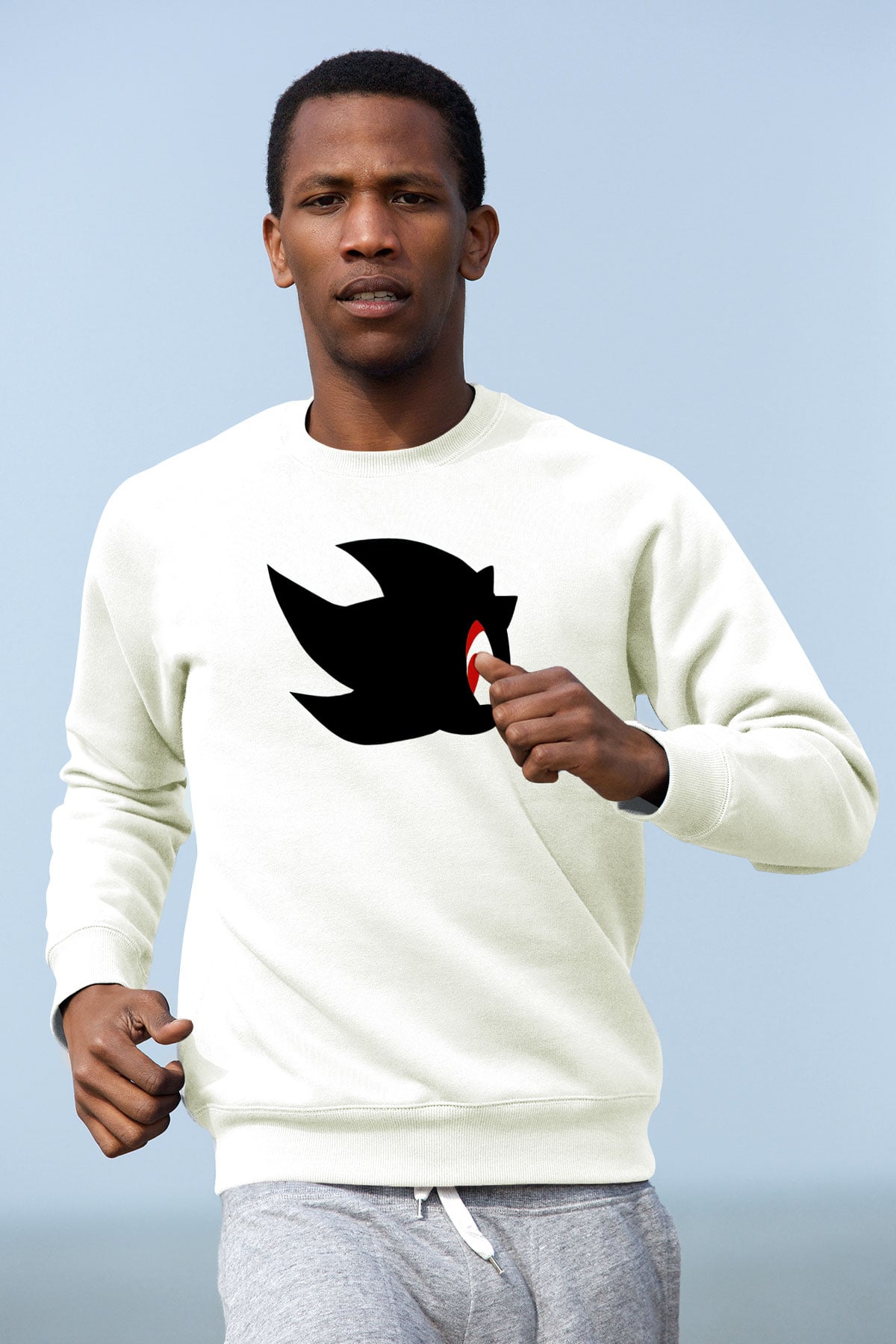 Sonic the Hedgehog Beyaz Unisex Sweatshirt