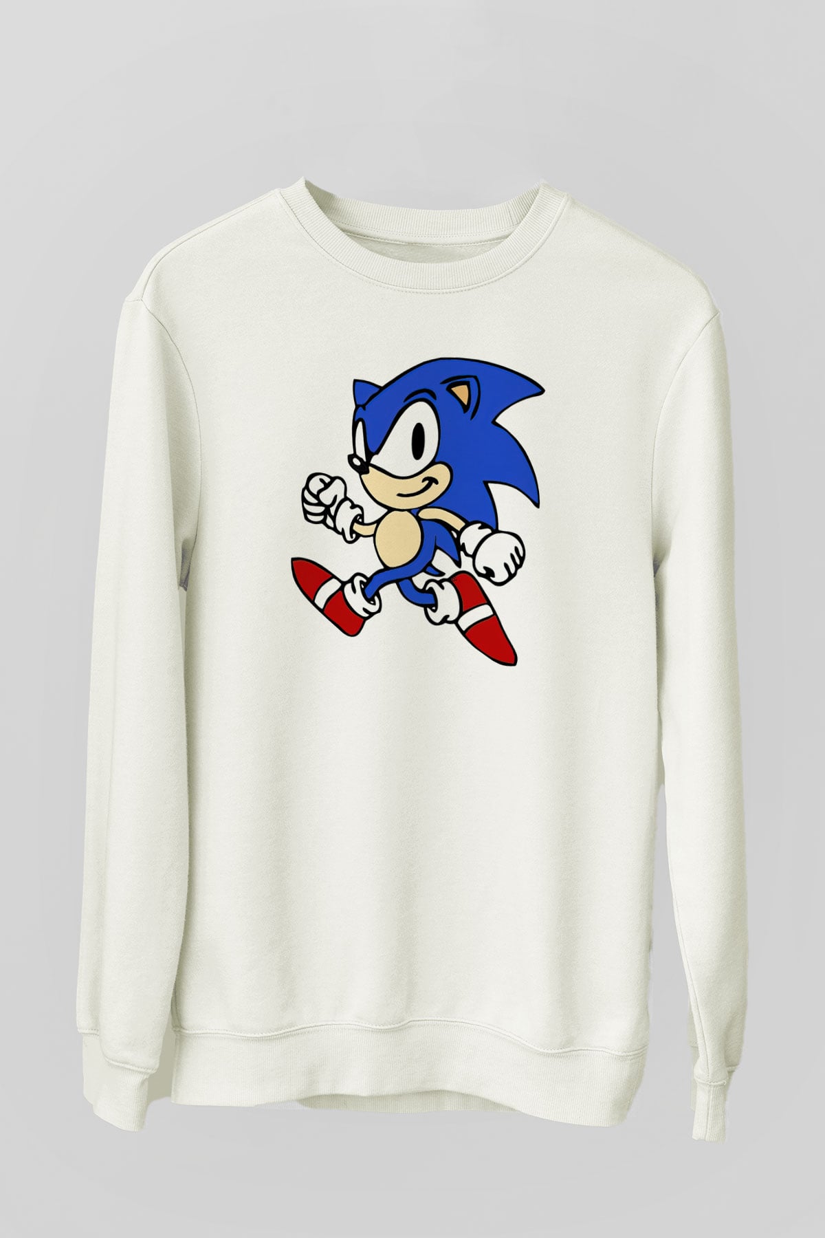 Sonic the Hedgehog Beyaz Unisex Sweatshirt