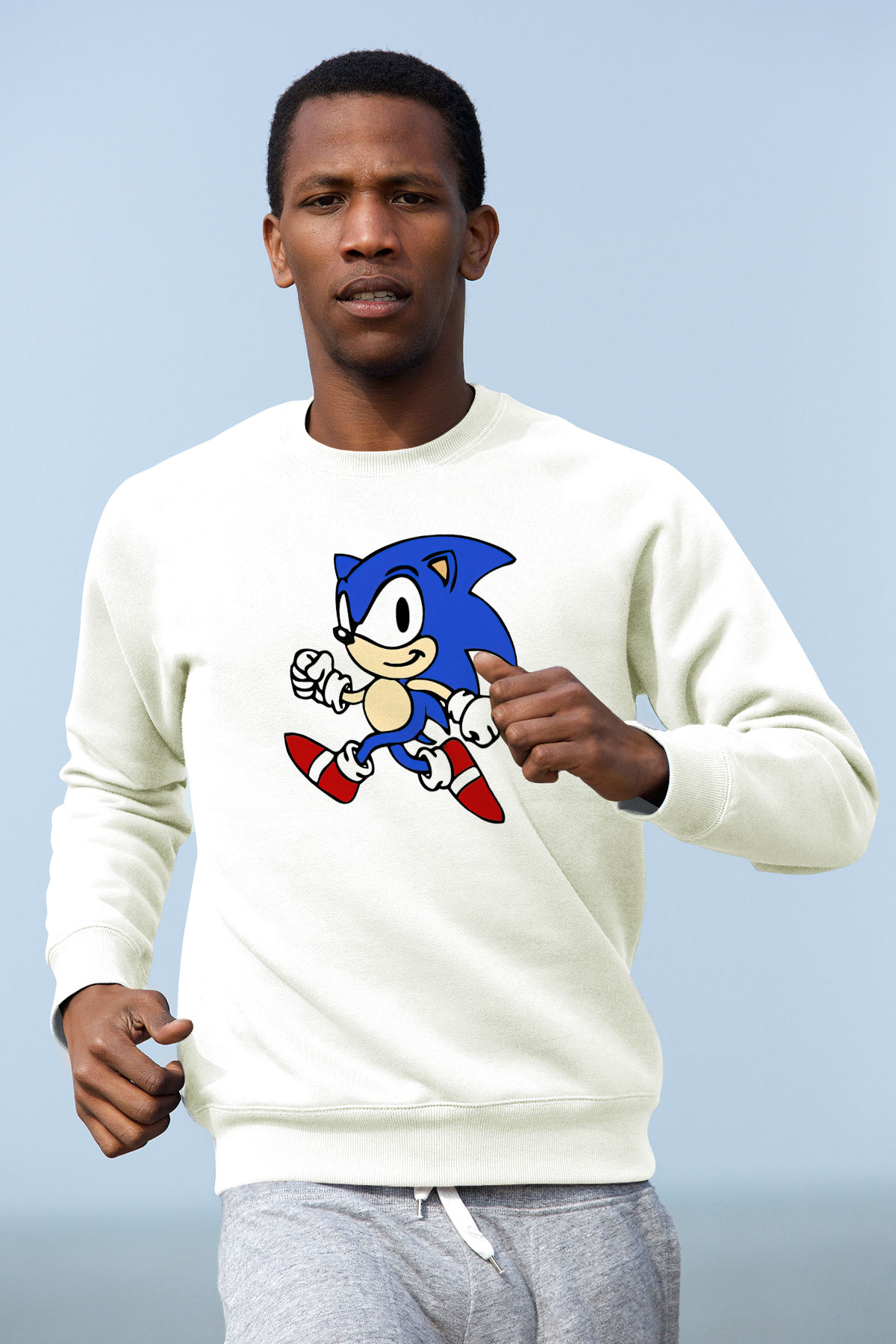 Sonic the Hedgehog Beyaz Unisex Sweatshirt